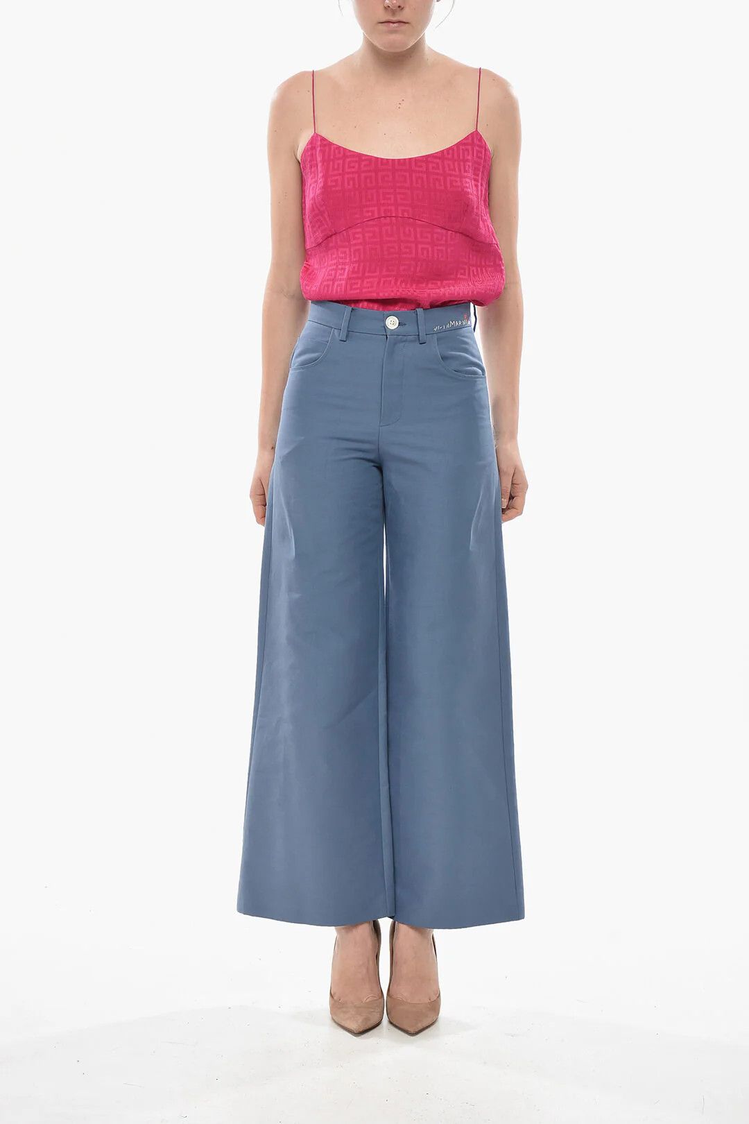 Marni og1mm0326 Mom Fit 5-Pocket Cotton Pant in Light Blue Size 25" / US 0 / IT 36 - 4 Thumbnail