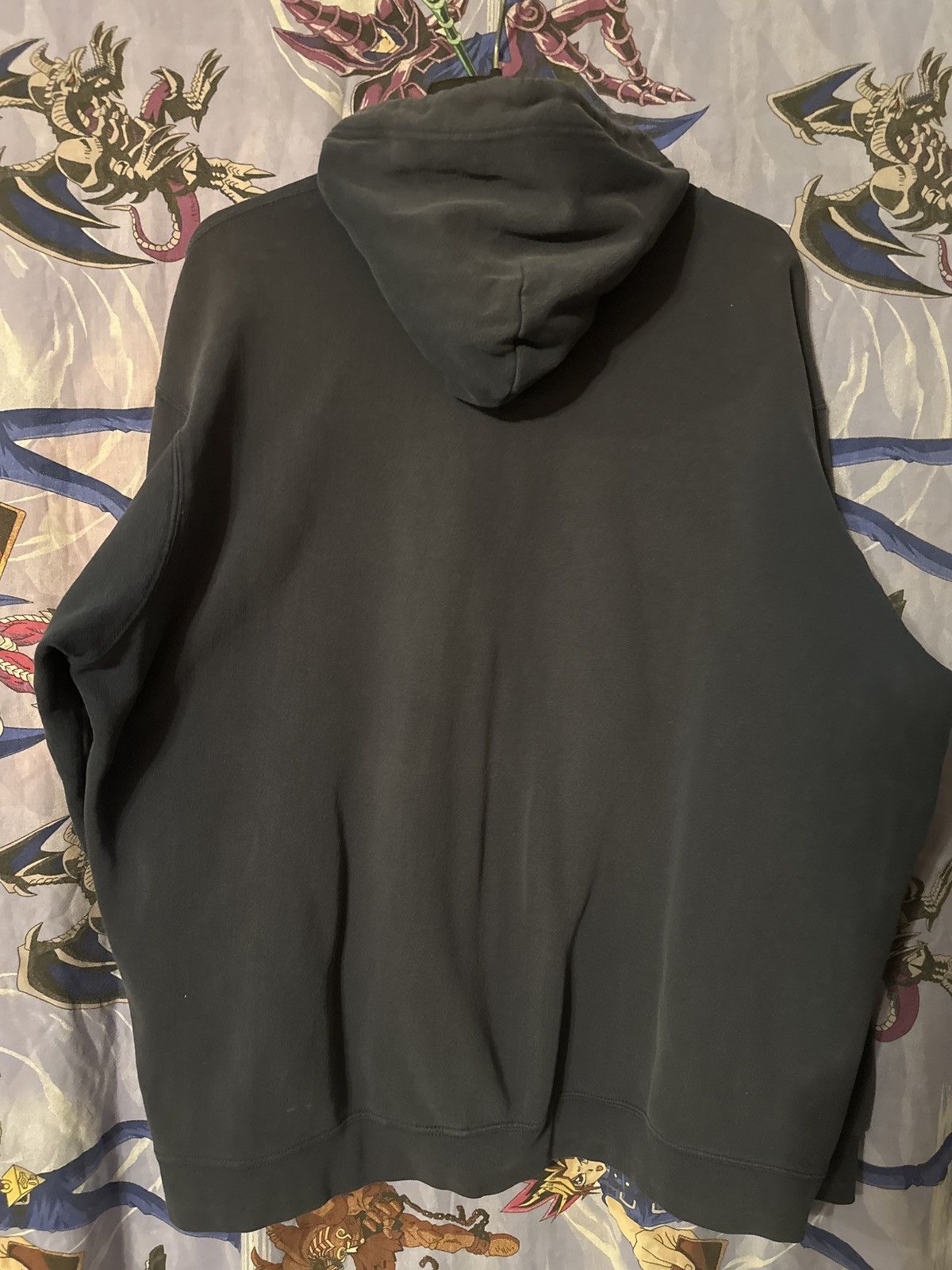 Nike × Vintage Vintage 90s Nike Grey Tag Center Swoosh Hoodie Size US XXL / EU 58 / 5 - 2 Thumbnail