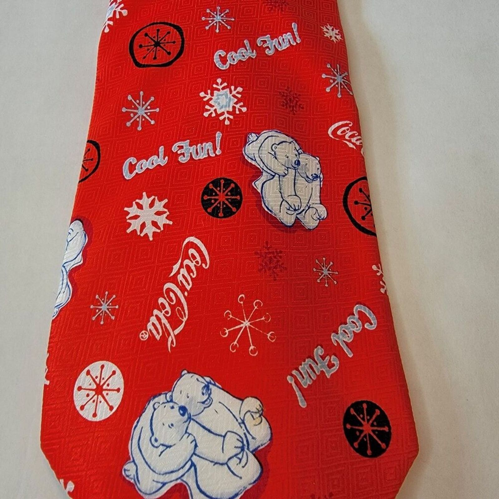 Coca Cola Coca Cola Brand Christmas Tie- Polar Bears- Red Size ONE SIZE - 1 Thumbnail