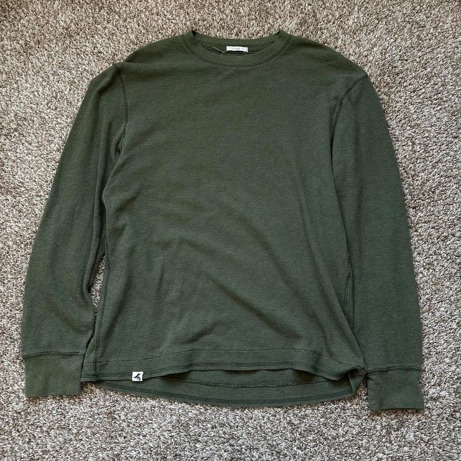Vintage Vintage 00s basic raw green longsleeve Size US XL / EU 56 / 4 - 4 Thumbnail