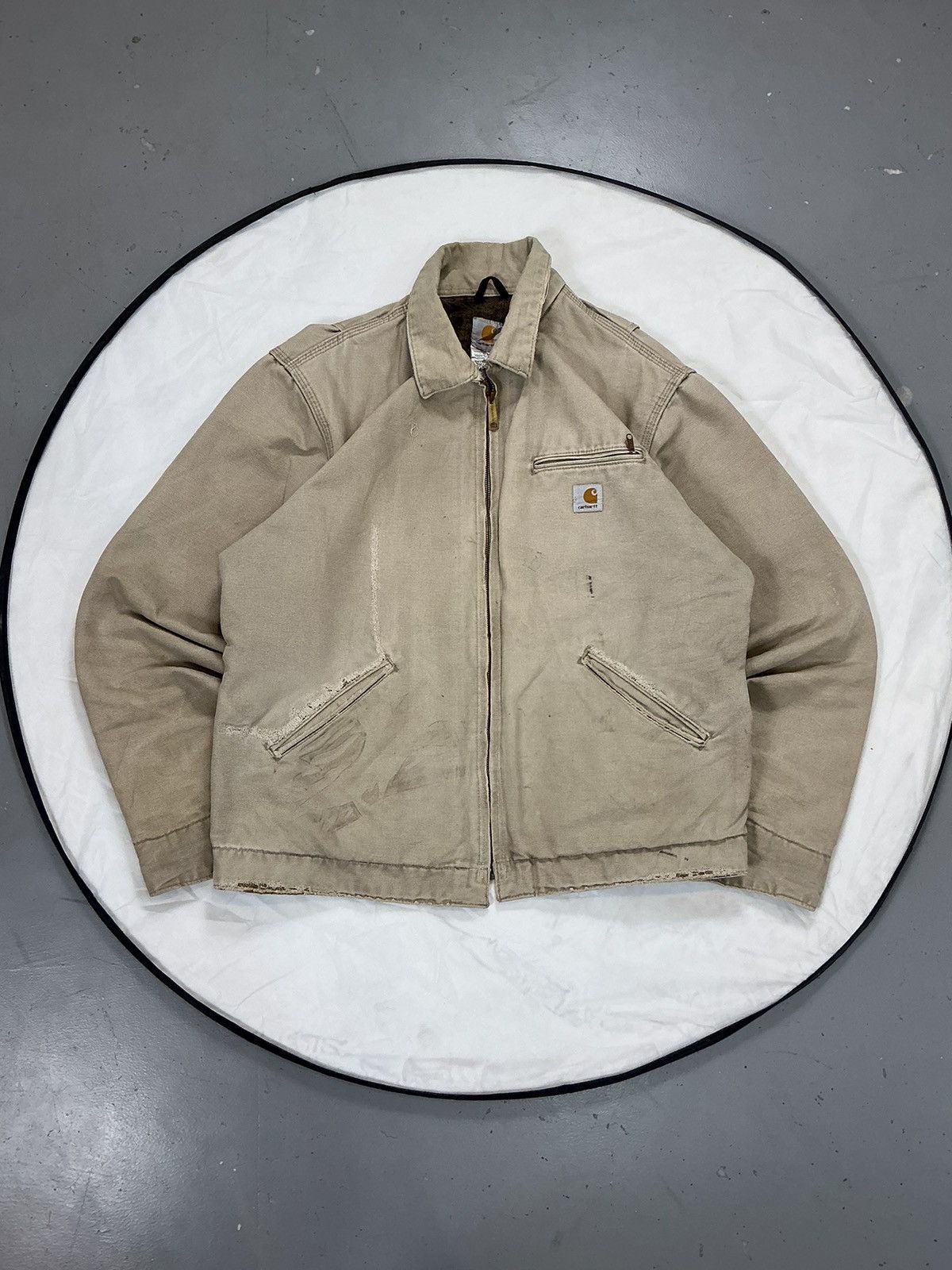 Vintage Carhartt EJ097 brn blanket line Detroit denim jacket