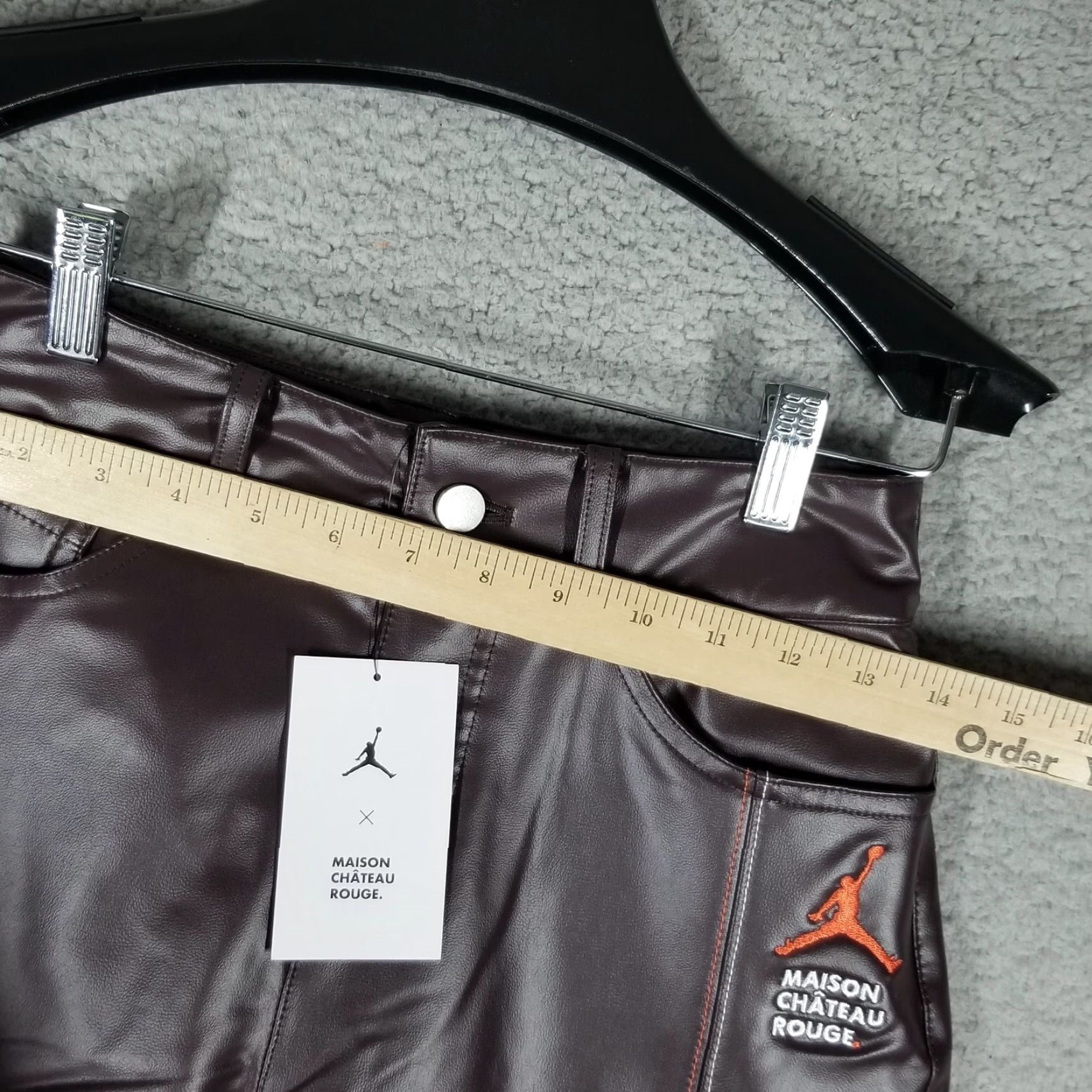 Nike NIKE AIR JORDAN X MAISON CHÂTEAU ROUGE PANTS WOMEN 2 BROWN & SAIL NWT DJ9764-203 Straight Leg 92% Polyester 8% Spandex Mens? Size 26" / US 2 / IT 38 - 4 Thumbnail