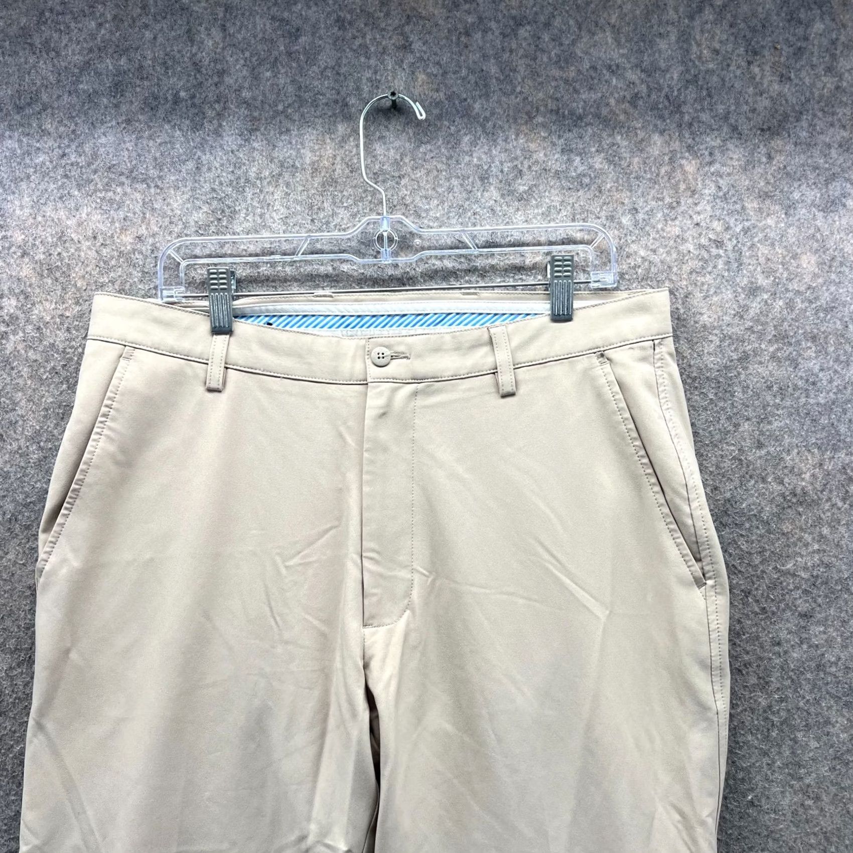 Footjoy FootJoy Pants Men 34x30 Khaki Chino Pleated Polyester Spandex Casual Trousers Size US 34 / EU 50 - 7 Thumbnail