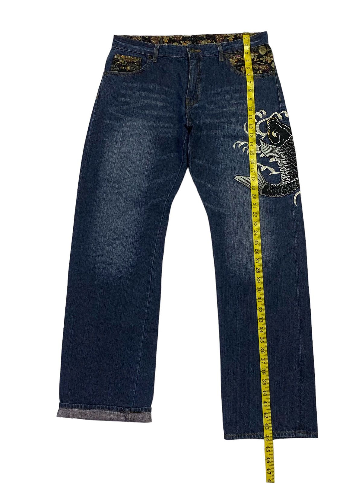 Japanese Brand Japanese Brand Memory Special Koi Fish Embroidery Jeans Size US 34 / EU 50 - 6 Thumbnail