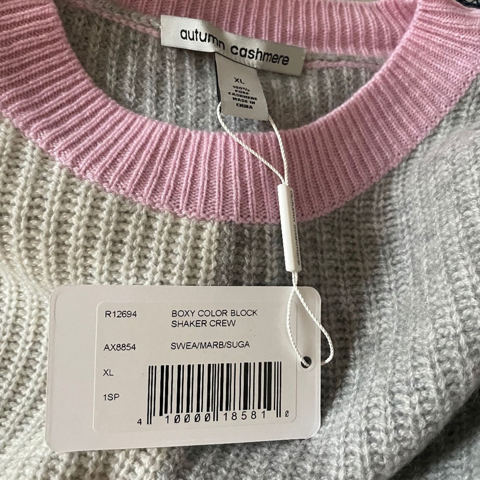 Autumn Cashmere Boxy Color Block Shaker Crew in Sweater from Autumn Cashmere Size XL / US 12-14 / IT 48-50 - 8 Thumbnail