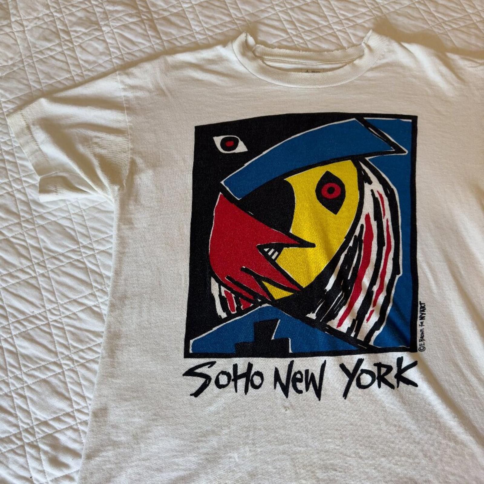 1990S SOHO NEW YORK E. BROWN FOR NY ART T-SHIRT