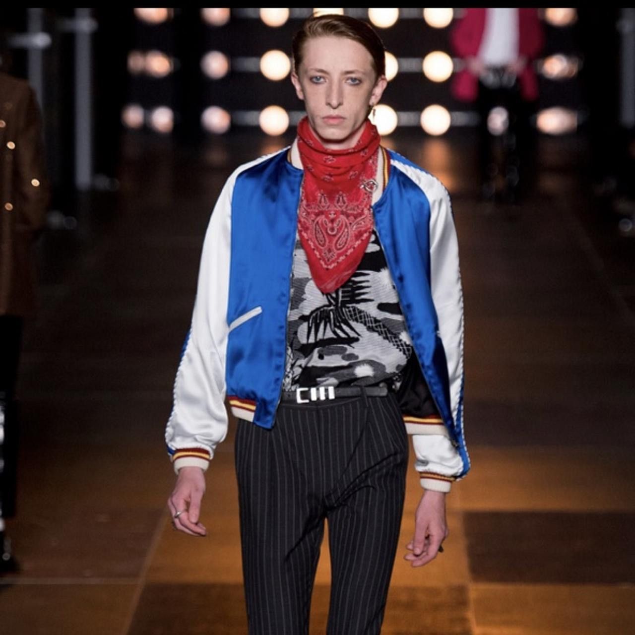 Saint Laurent Paris SS14 Blue Silk Teddy Jacket Size US S / EU 44-46 / 1 - 2 Thumbnail