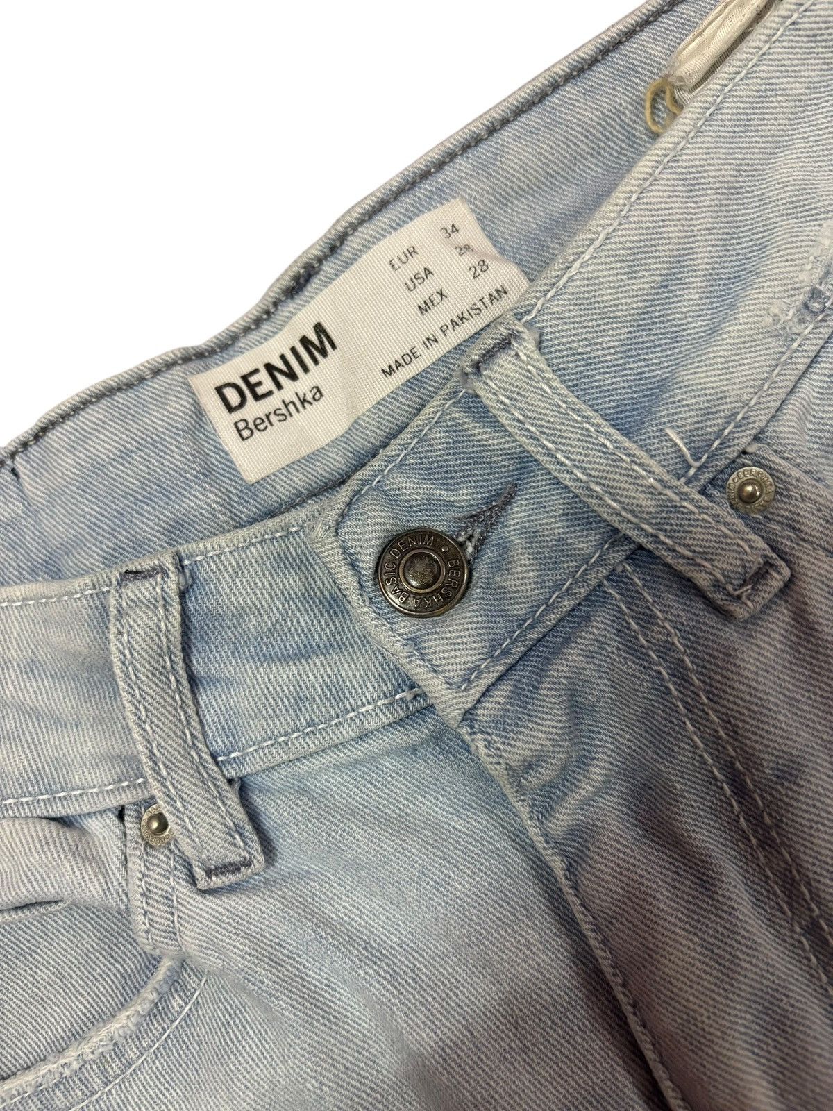 Bershka Vtg Bershka Blue Washed Distressed Jeans Size 28" / US 6 / IT 42 - 10 Thumbnail