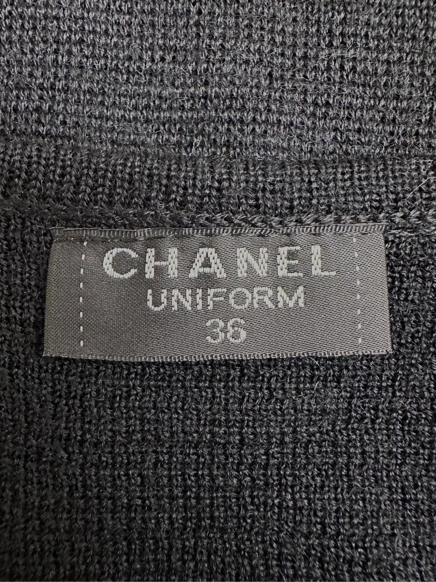 Chanel CHANEL Black Wool Knit Cardigan w/ Studs - Size 36 Size XS / US 0-2 / IT 36-38 - 8 Thumbnail