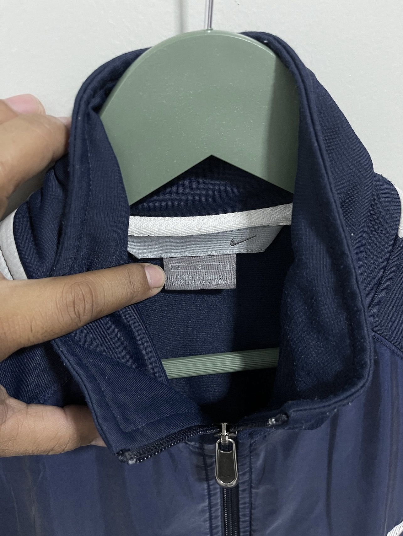 Nike × Vintage Y2k Nike Swoosh Mini Logo Embroidery Zip Up Jacket Size US L / EU 52-54 / 3 - 6 Thumbnail