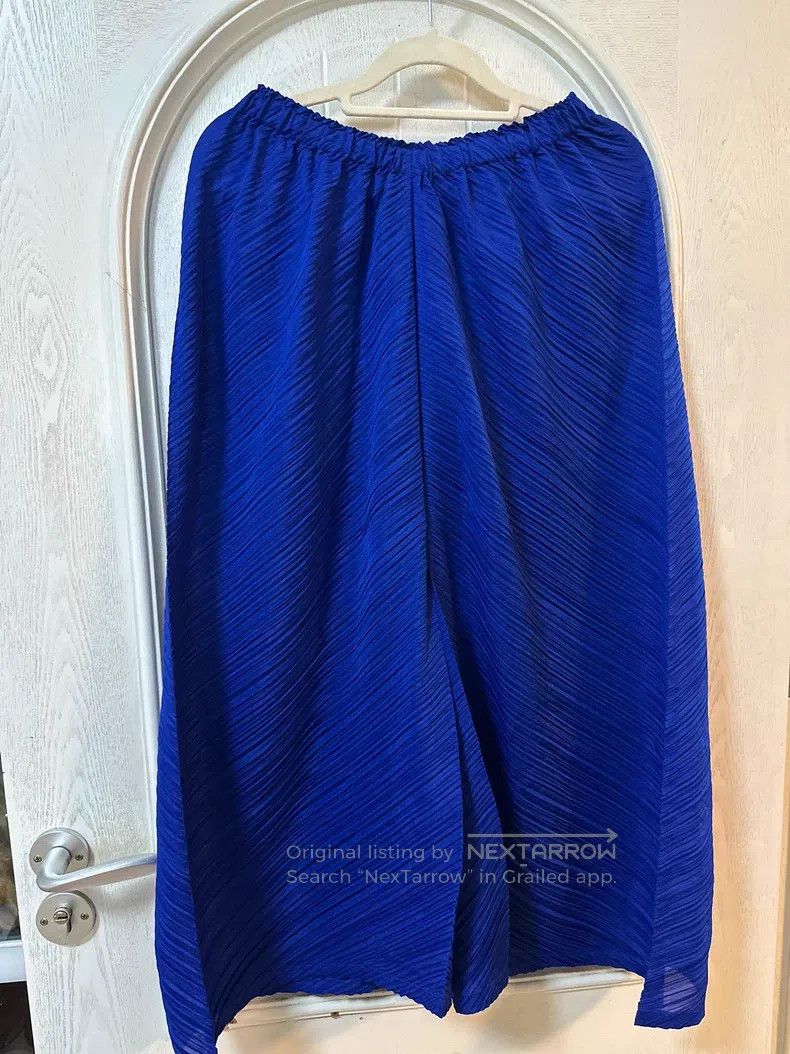 Issey Miyake Issey Miyake size:3 Blue Wide-leg Pants Size 31" - 2 Thumbnail