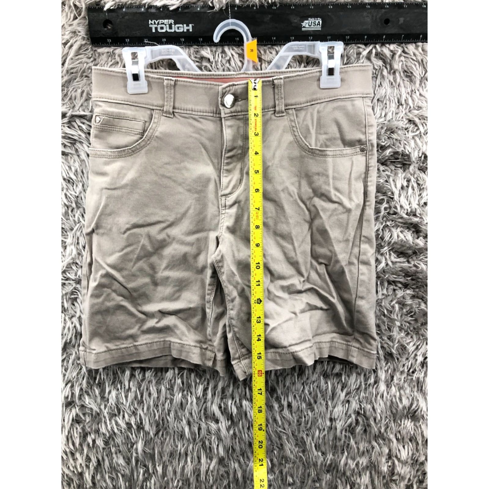 Lee Lee Womens CHINO Shorts Midi Rise Beige 8 Regular 5-Pocket Stretch Denim Cotton Logo Vintage? No. Size 30" / US 8 / IT 44 - 3 Thumbnail