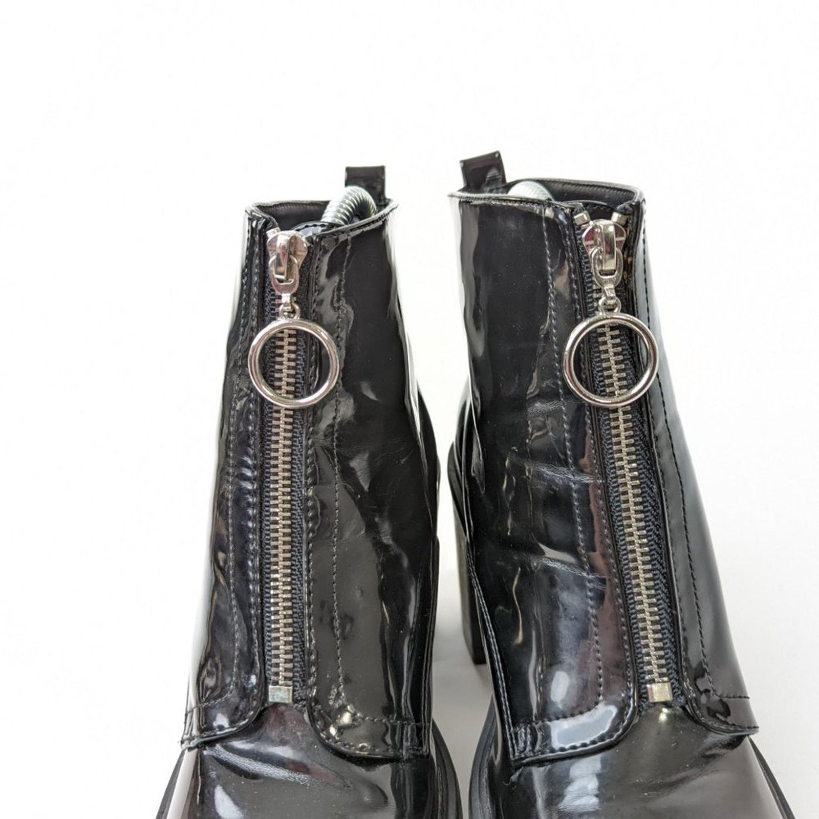 Forever 21 Goth High Heel Platform Chunky Vinyl Boots - 6 Size US 6 / IT 36 - 9 Thumbnail