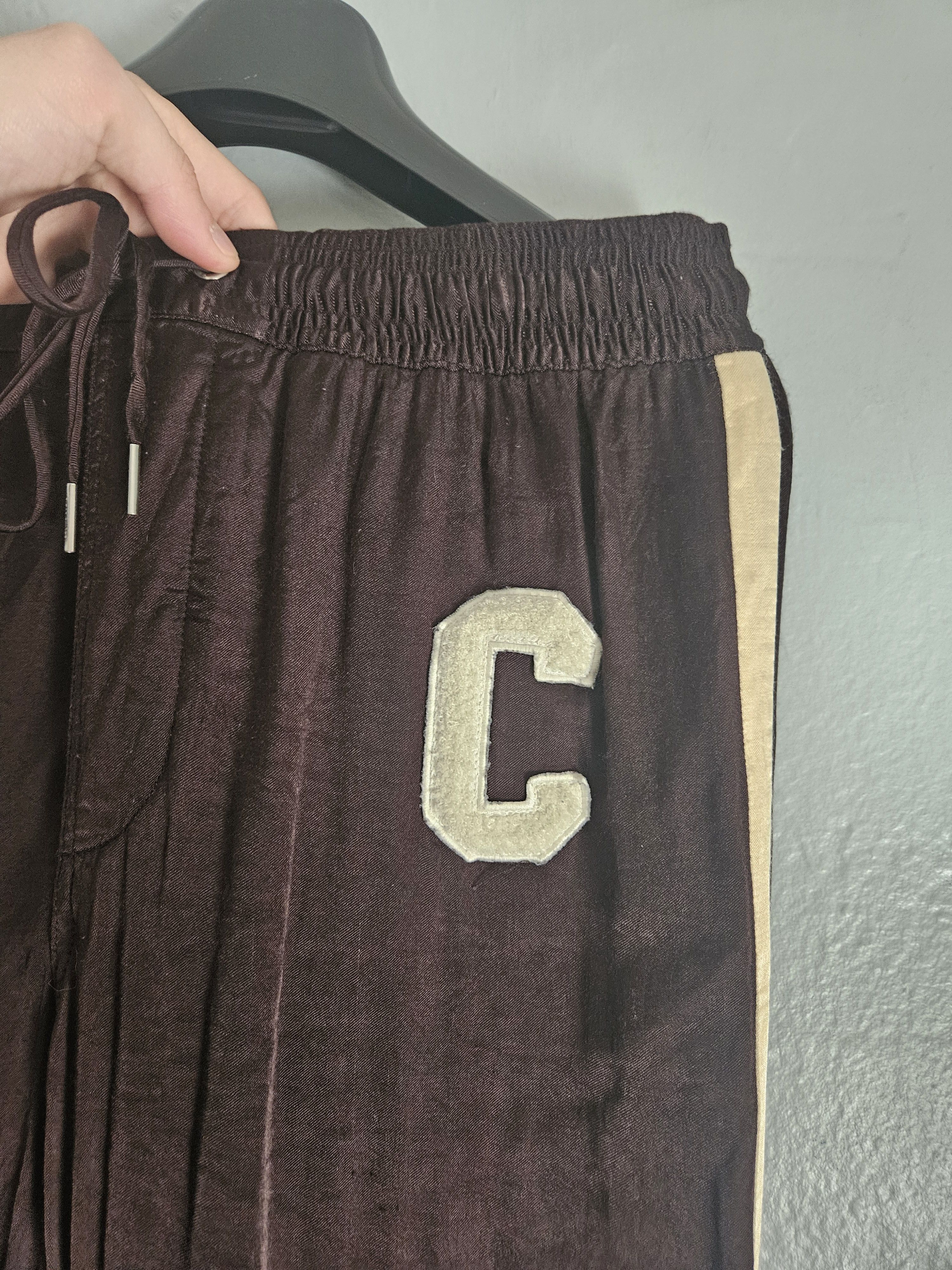 Celine Brown Viscose C Patch Track Pants Size US 34 / EU 50 - 2 Thumbnail