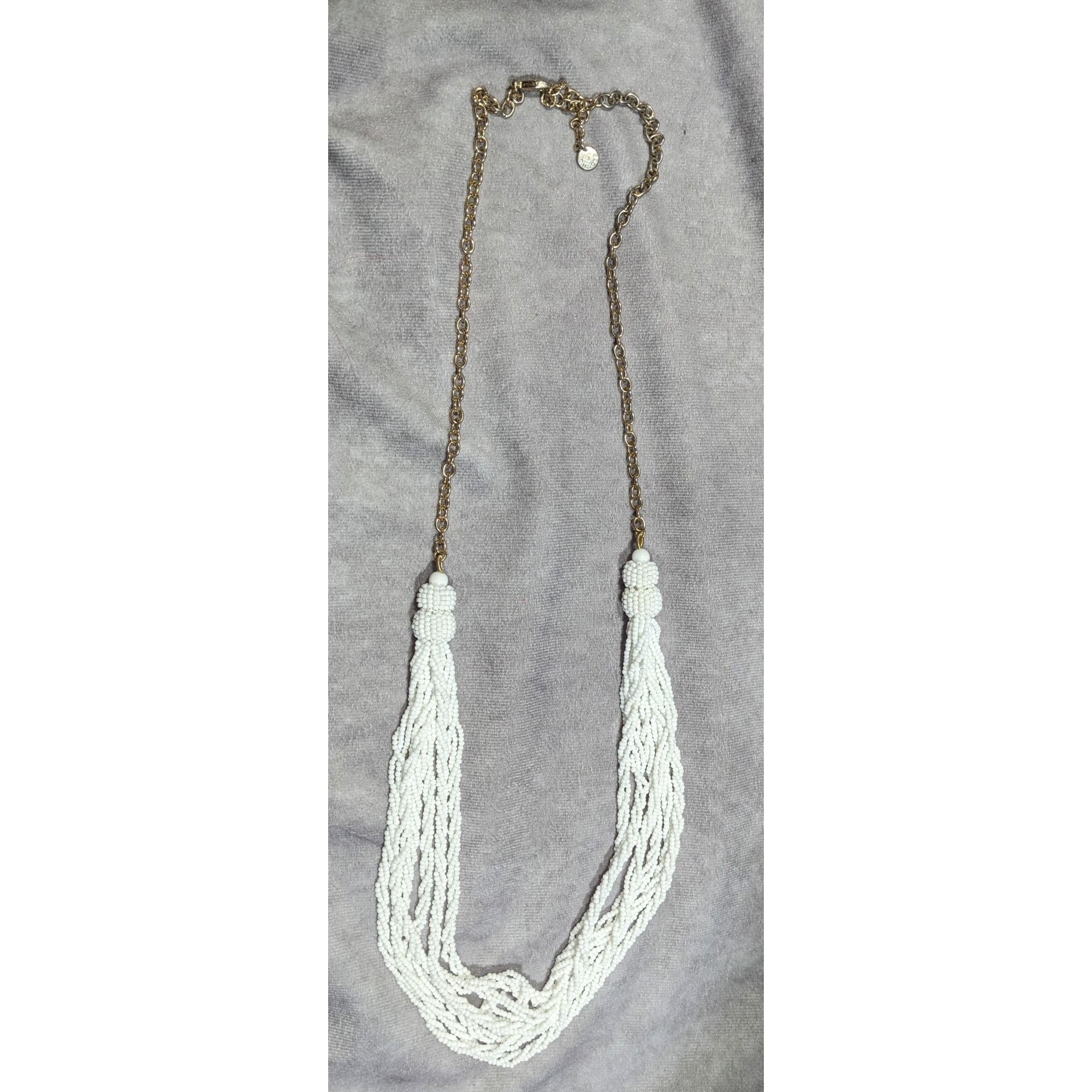 Talbots Talbots Preppy White Glass Bead Twisted Strand Necklace Size ONE SIZE - 5 Thumbnail