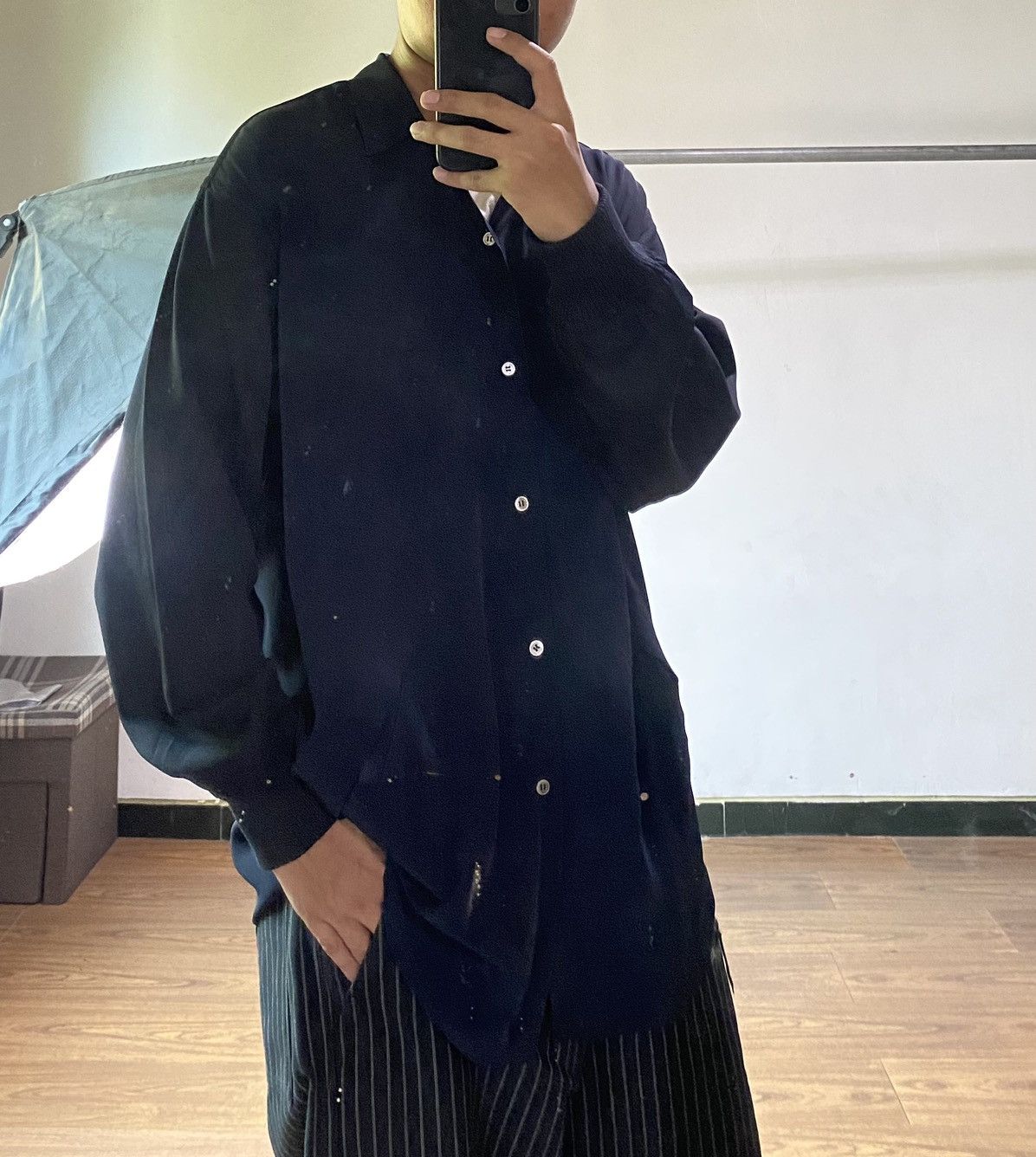 Comme des Garcons AD1993 CDG Rayon Hybrid Wool Sleeve Shirt | Grailed