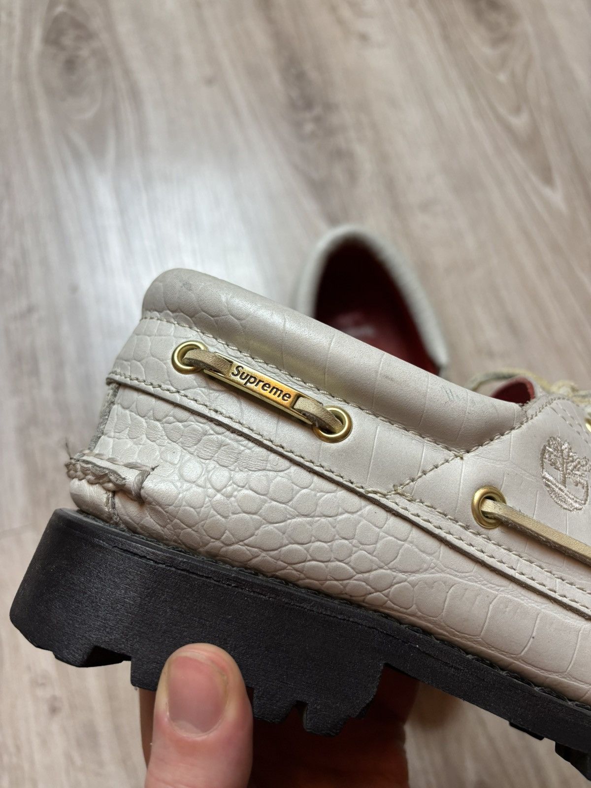 Supreme × Timberland Timberland x Supreme Boat shoes 'White Gator' Size US 9 / EU 42 - 3 Thumbnail