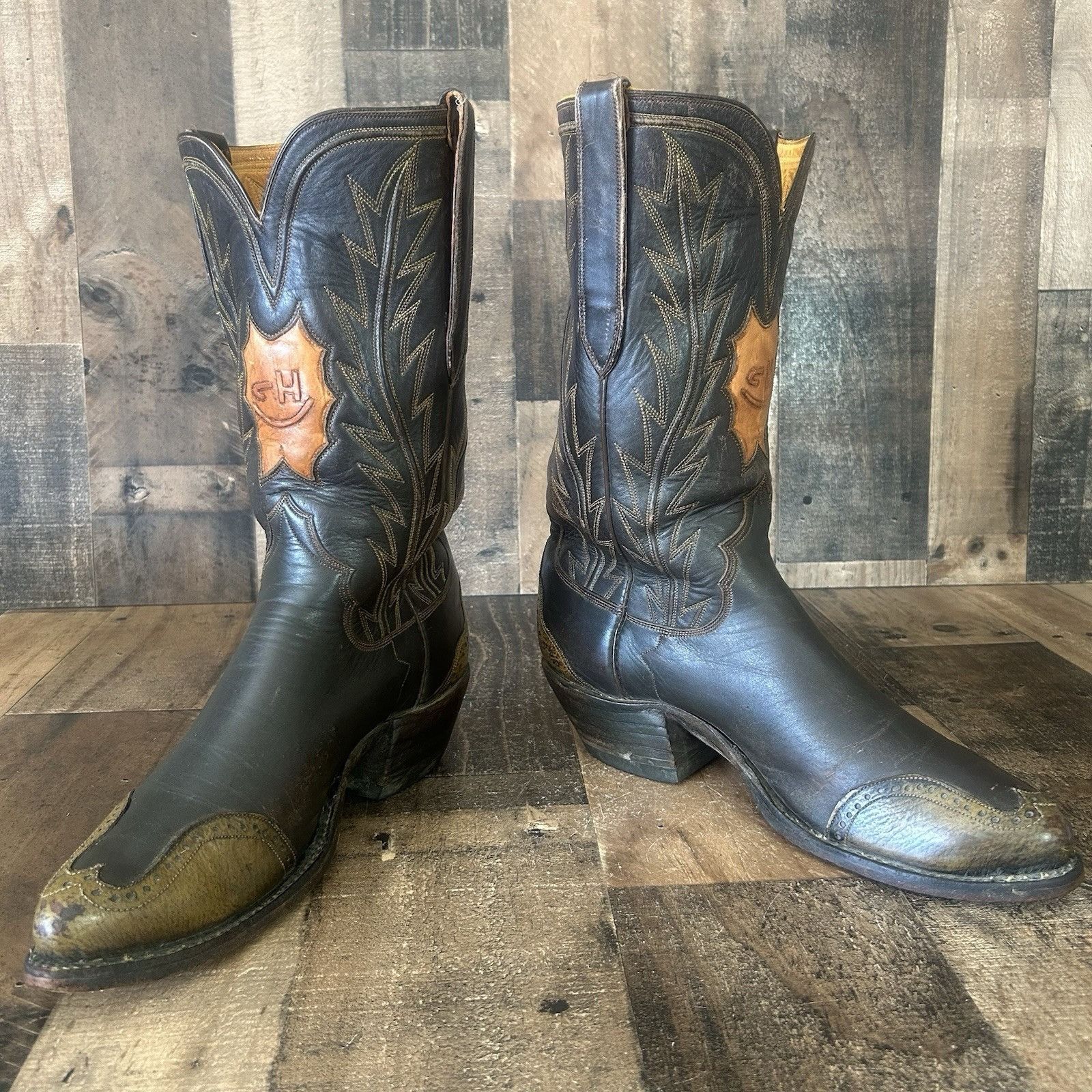 Other Custom Vintage Unbranded Wingtip Cowboy Boots Mens 11 D Size US 11 / EU 44 - 5 Thumbnail