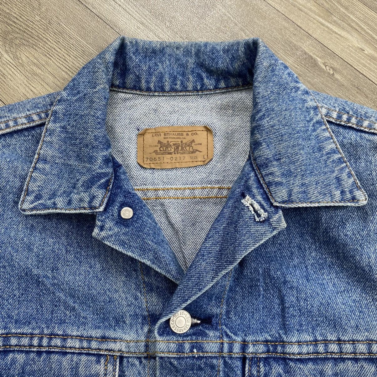 Levi's Vintage Clothing 1990s Vintage Levis 70651-0271 Orange Tab Denim Jacket Size US L / EU 52-54 / 3 - 4 Thumbnail