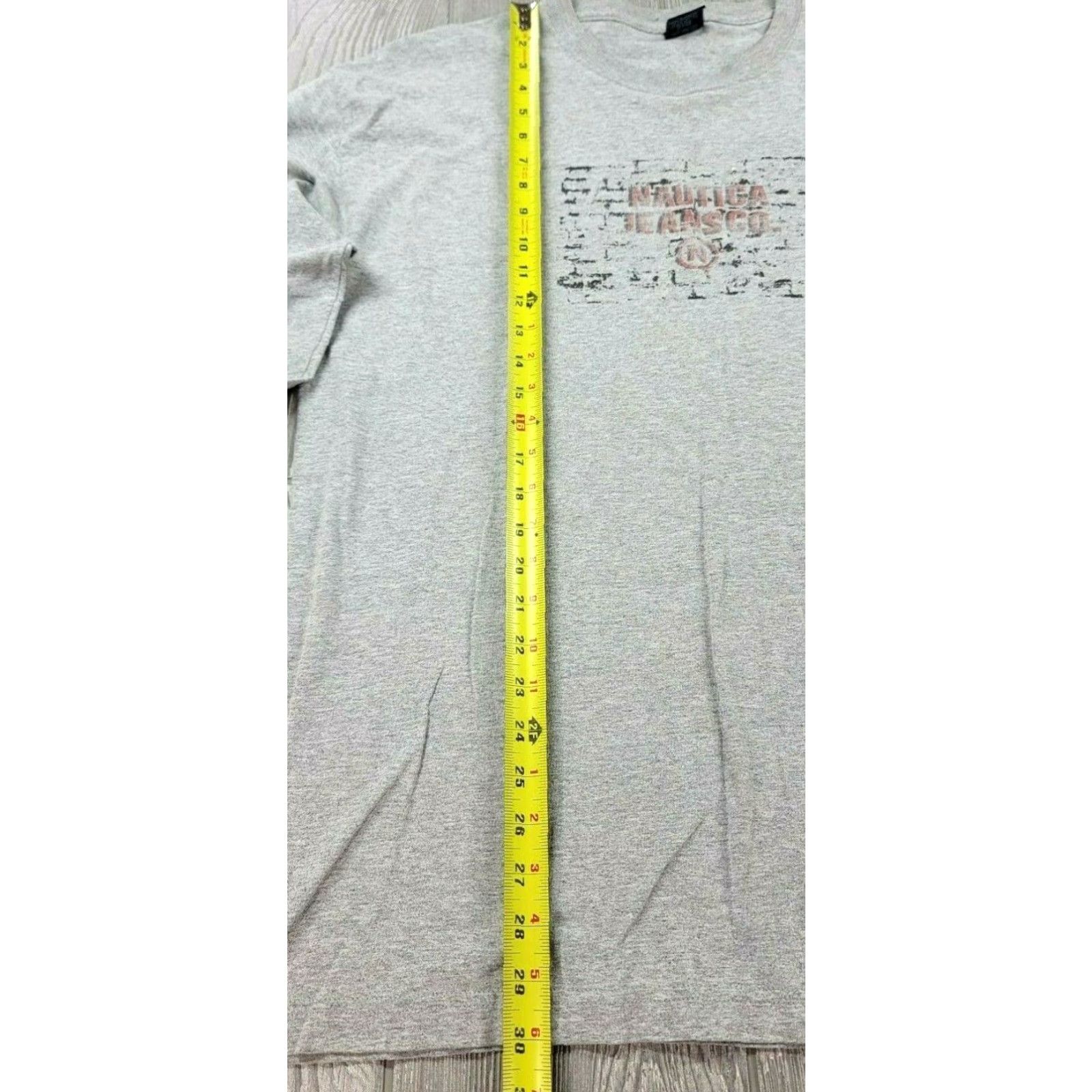 Nautica VINTAGE Nautica Jeans Co Graphic Long Sleeve TShirt Crew Neck Gray USA Made L Mens 90s Logo 1990s Size US L / EU 52-54 / 3 - 6 Thumbnail