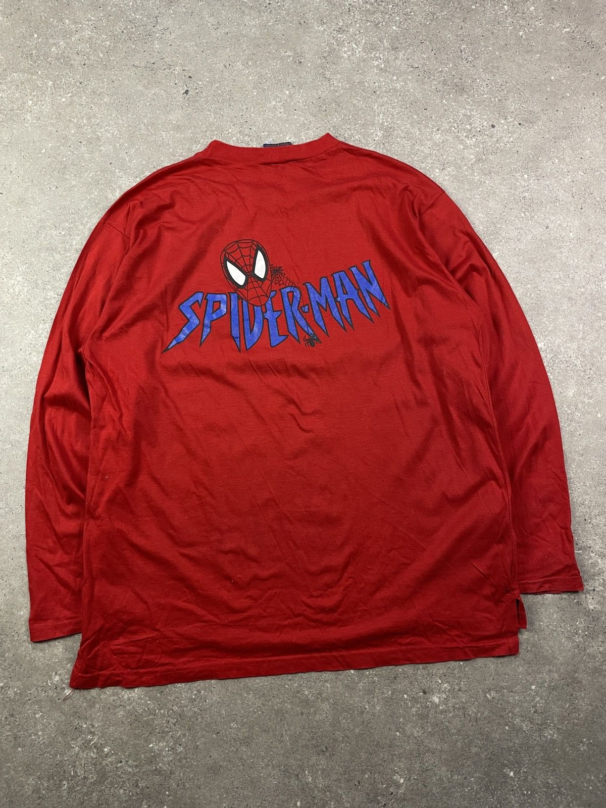 Marvel Comics × Vintage Vintage Y2K Spiderman Web Longsleeve T Shirt Size US L / EU 52-54 / 3 - 1 Thumbnail