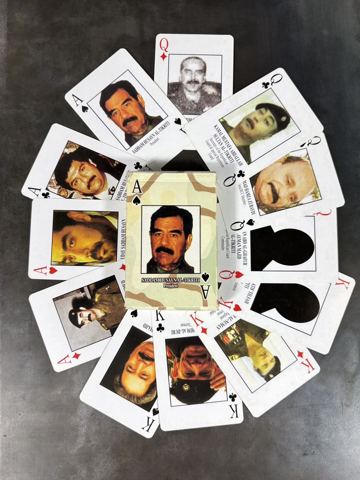 Vintage Desert Storm Most Wanted Playing Cards Vintage Iraq Saddam Size ONE SIZE - 13 Thumbnail