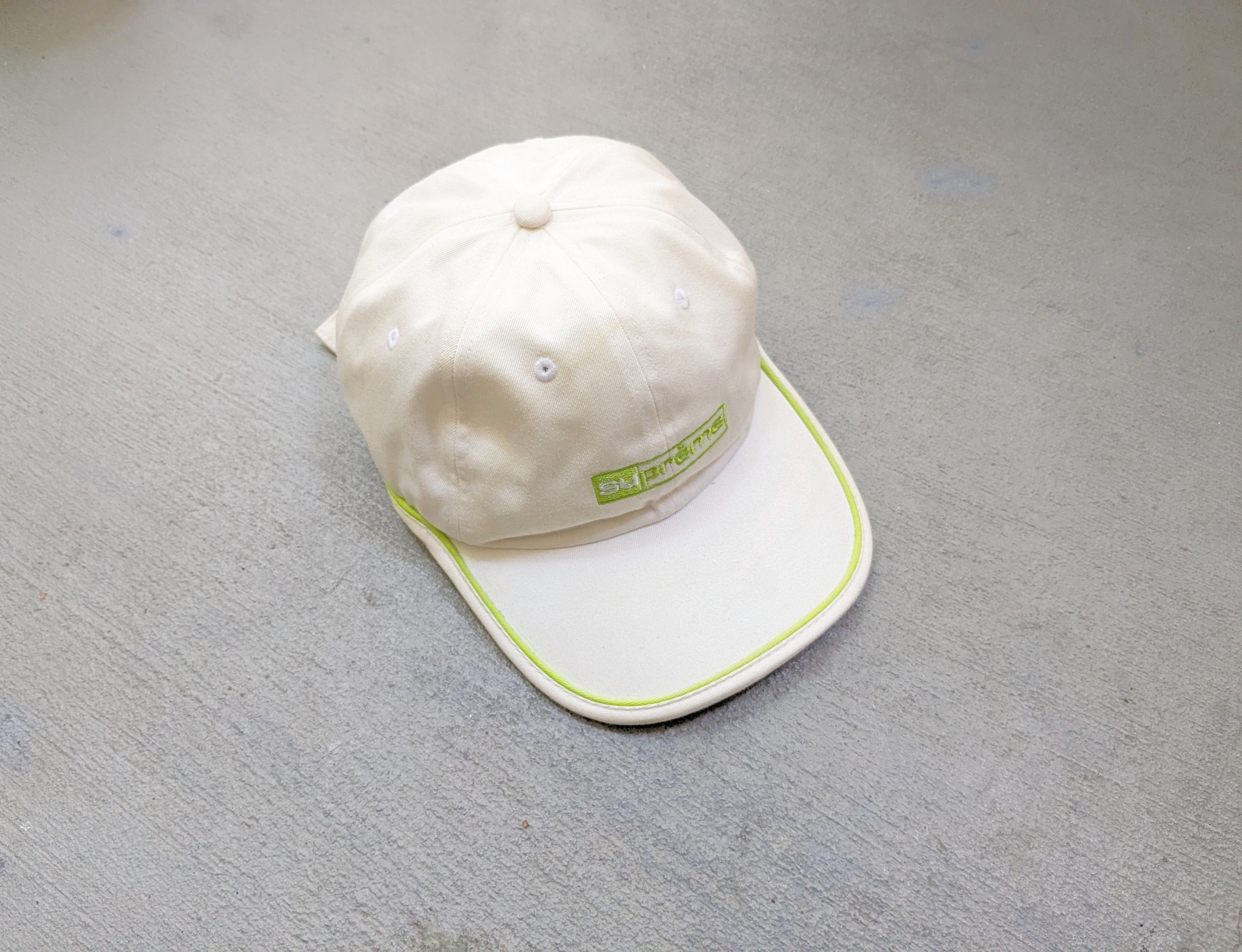 image of Supreme Piping 6 Panel Hat White Ss20 in White Green, Men's