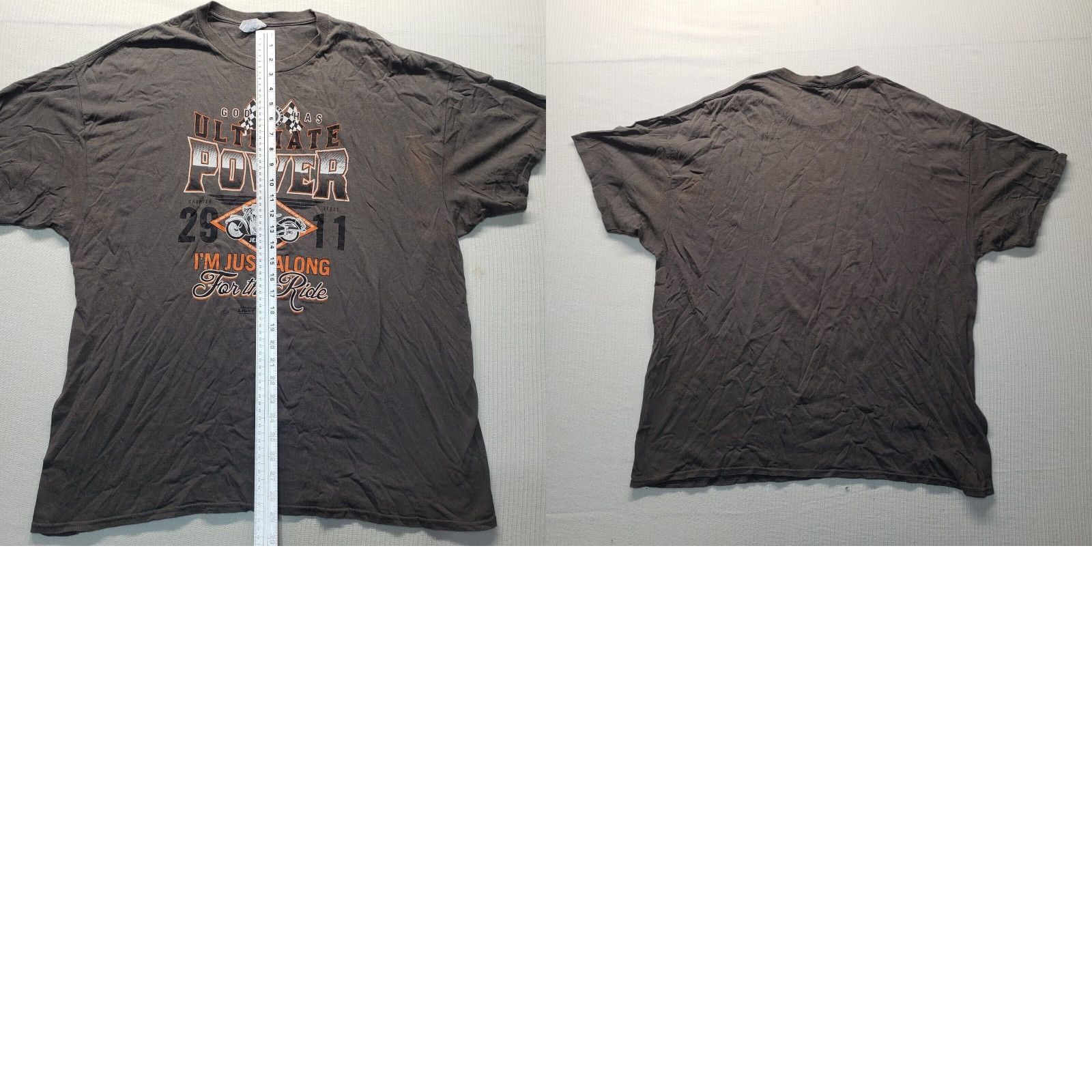 Vintage Stylefer Shirt Adult XL Brown Jeremiah Ultimate Power Bike Christian Religious Bible Verse T-Shirt Size US XL / EU 56 / 4 - 8 Thumbnail