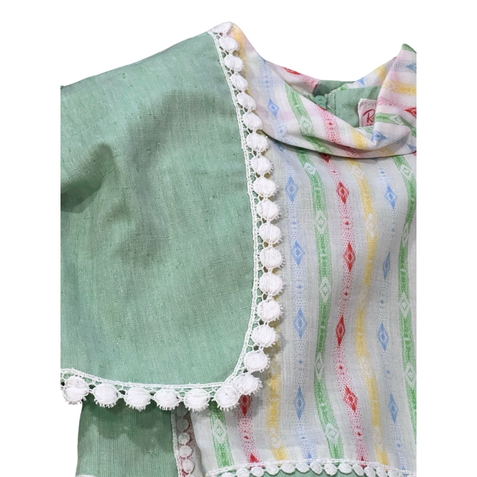 Vintage VINTAGE Ruth Of Carolina Party Dress Girls 5 With Jacket Mint Green W/ Butterfly Dress Jacket 1960s Cotton Blend Sleeveless Party Girls Size US S / EU 44-46 / 1 - 7 Thumbnail