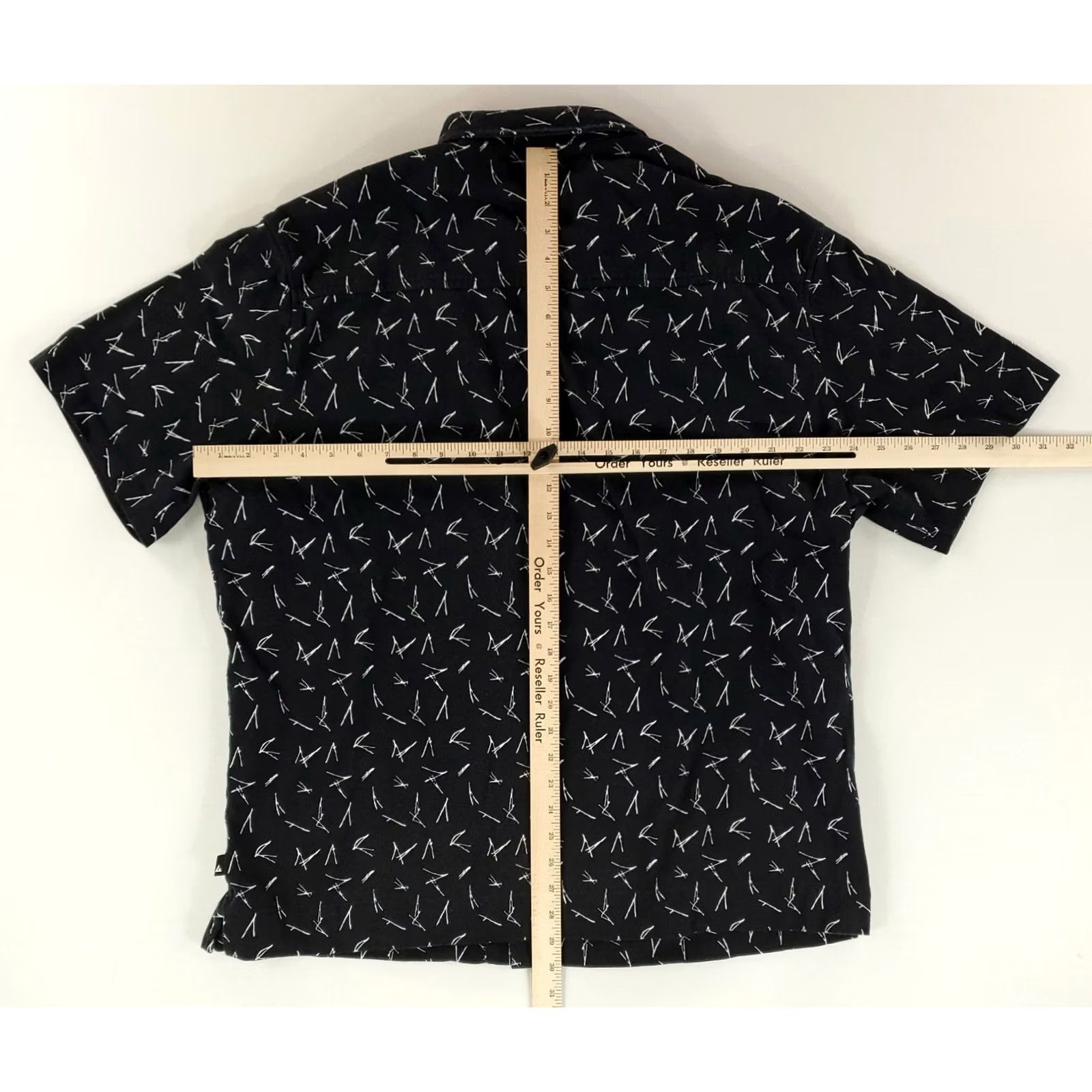 Vintage American Giant Shirt Button Up Patterned Black Short Sleeve Mens 2XL Size US XXL / EU 58 / 5 - 8 Thumbnail