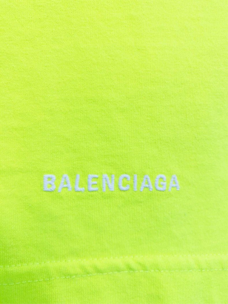 Balenciaga Balenciaga Neon Green Logo Letter Embroidered Crewneck Sho Size US M / EU 48-50 / 2 - 6 Thumbnail