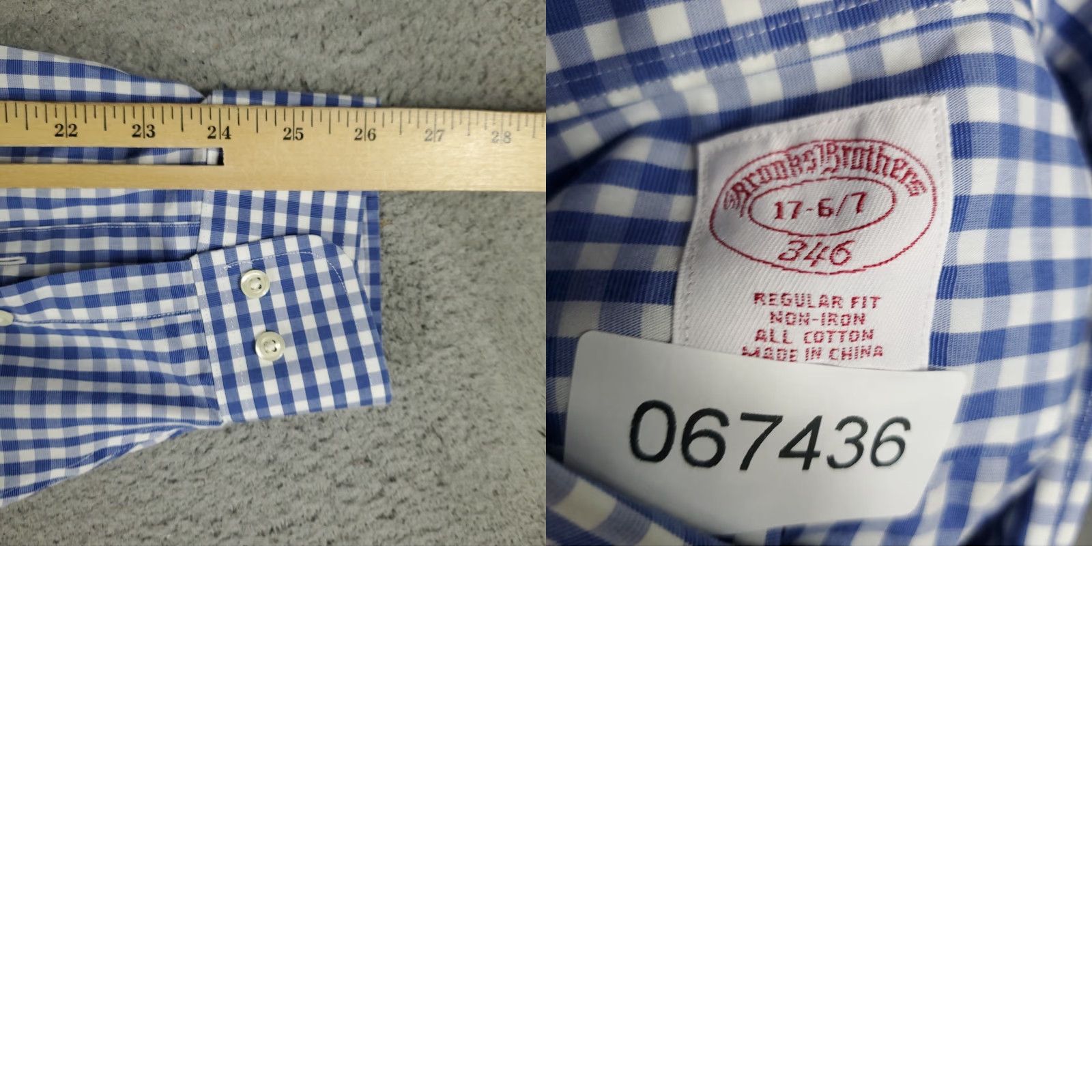 Brooks Brothers Brooks Brothers Shirt Mens 17 Blue Check Dress Button Up Long Sleeve Regular 100% Cotton Pride Wedding Business Casual Formal Workwear Mens Size 46R - 8 Thumbnail