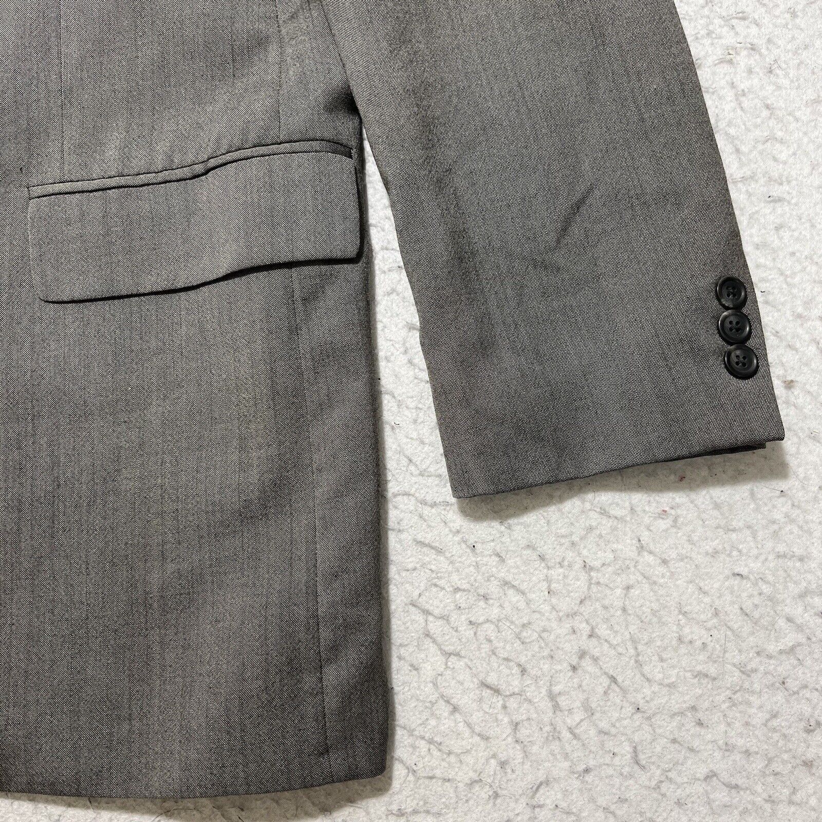 Vintage Vintage Kasper 42L Wool Suit Jacket Gray Career Coat Canada Size 42L - 5 Thumbnail