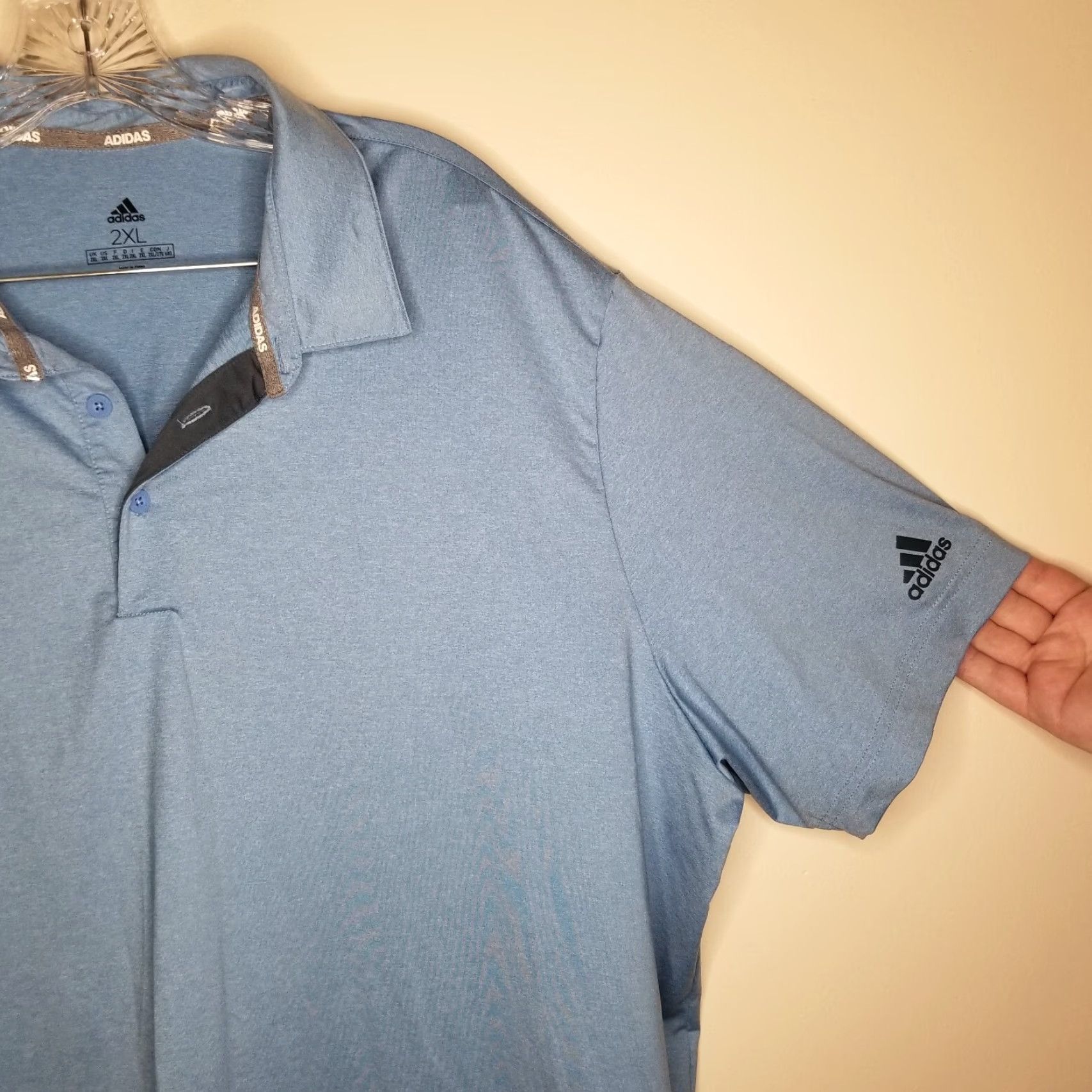 Adidas ADIDAS Polo Shirt Men 2XL Short Sleeve Athletic Blue Polo 2XL Mens Shirt Size US XXL / EU 58 / 5 - 2 Thumbnail