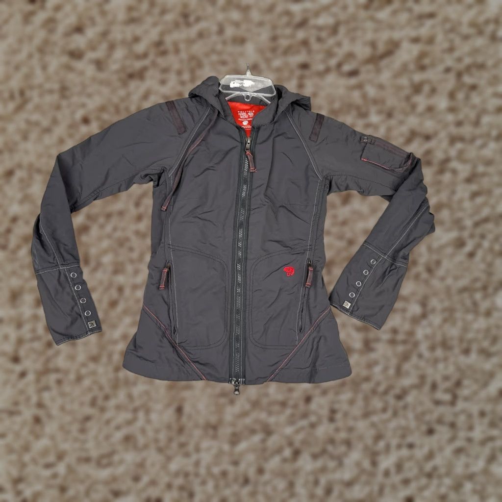 Mountain Hardwear Mountain Hardwear Jacket Womens 2 Gray Hooded Softshell Full Zip Hiking Trail Zip Front Light-Weight Pockets All Seasons Size XS / US 0-2 / IT 36-38 - 1 Thumbnail