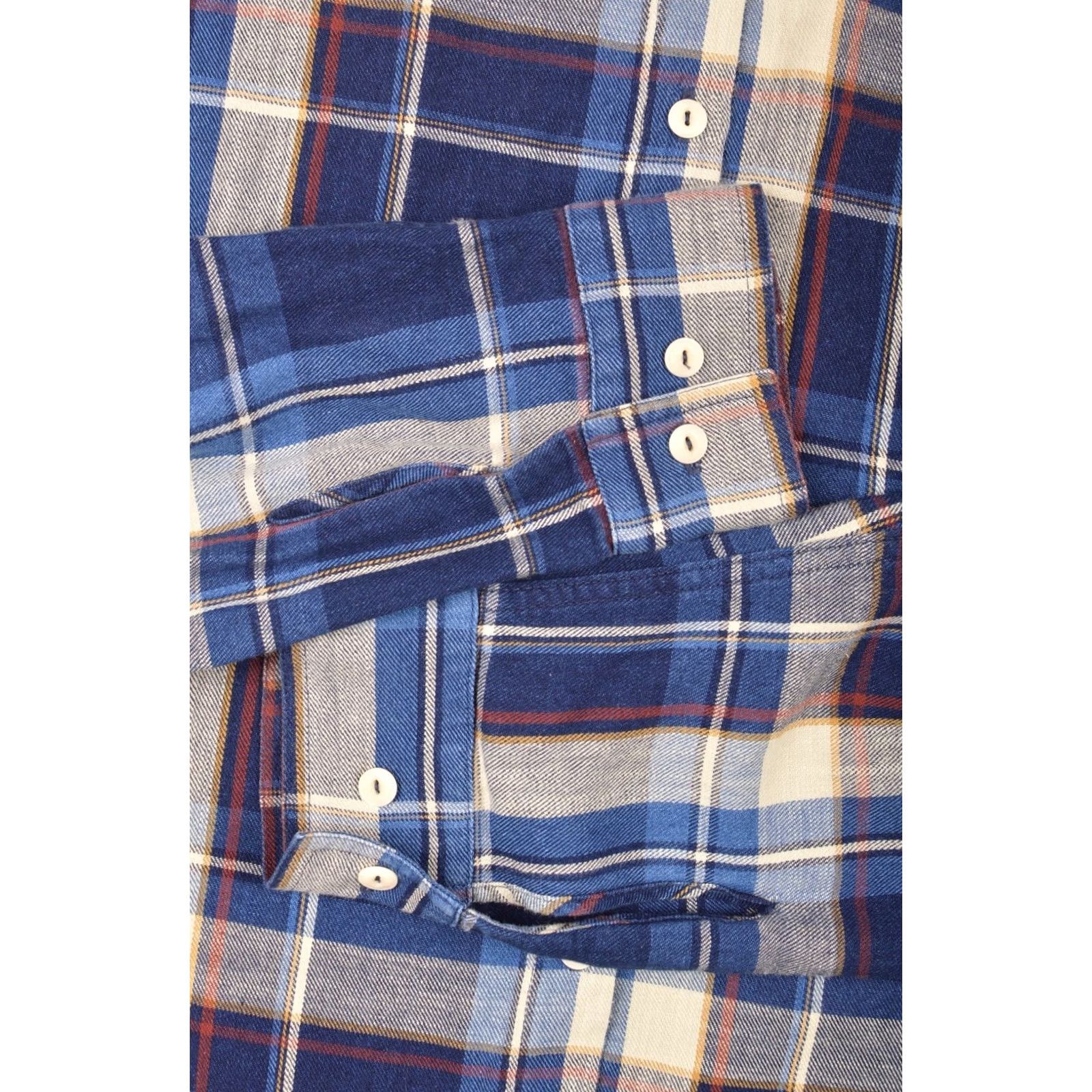 Vintage Fleurs De Bagne Cotton Check Flannel LS Button Shirt 2XL Blue Mens Shirt Size US XXL / EU 58 / 5 - 3 Thumbnail
