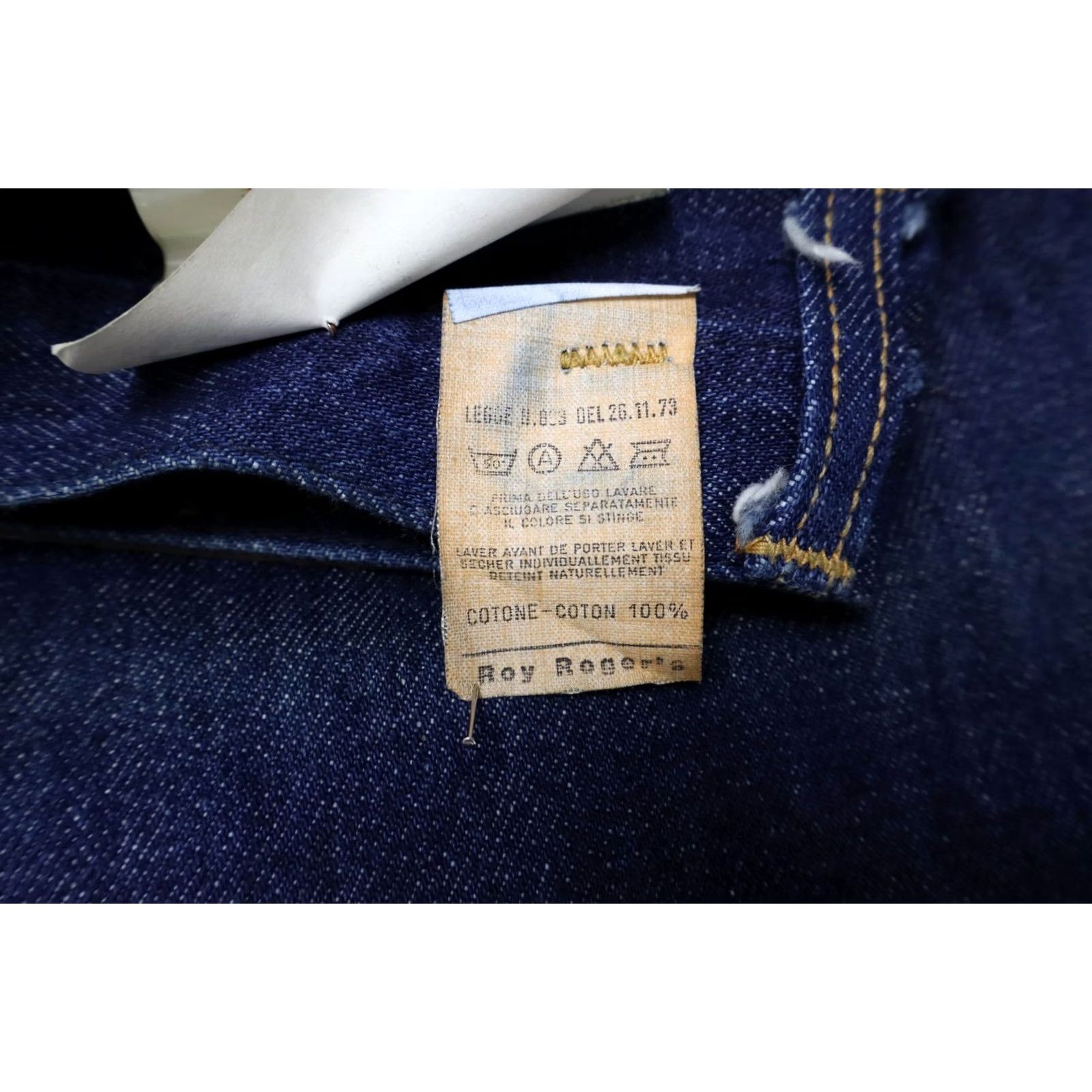 Vintage ROY ROGERS Jeans Women's W26/L32 Raw Dark Blue Denim Zipped Pocket Zip Fly Size 26" / US 2 / IT 38 - 5 Thumbnail