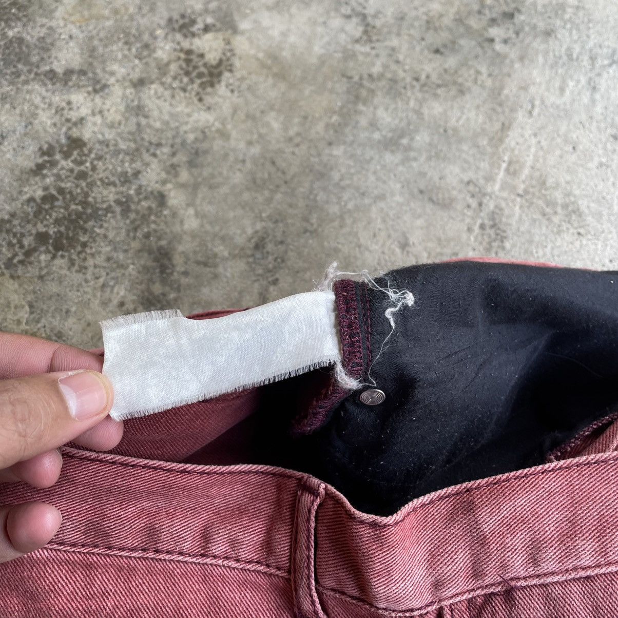 semanticdesign 🔥🇯🇵Semantic Design Emo Rock Gothic Bikers Maroon Denim Jeans Size US 33 - 11 Thumbnail
