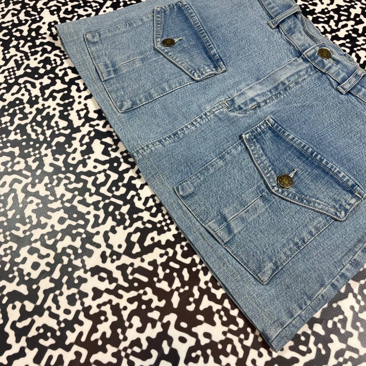 Japanese Brand Vintage Y2K Japanese Style Retro Denim Mini Skirt Size 26" / US 2 / IT 38 - 8 Thumbnail