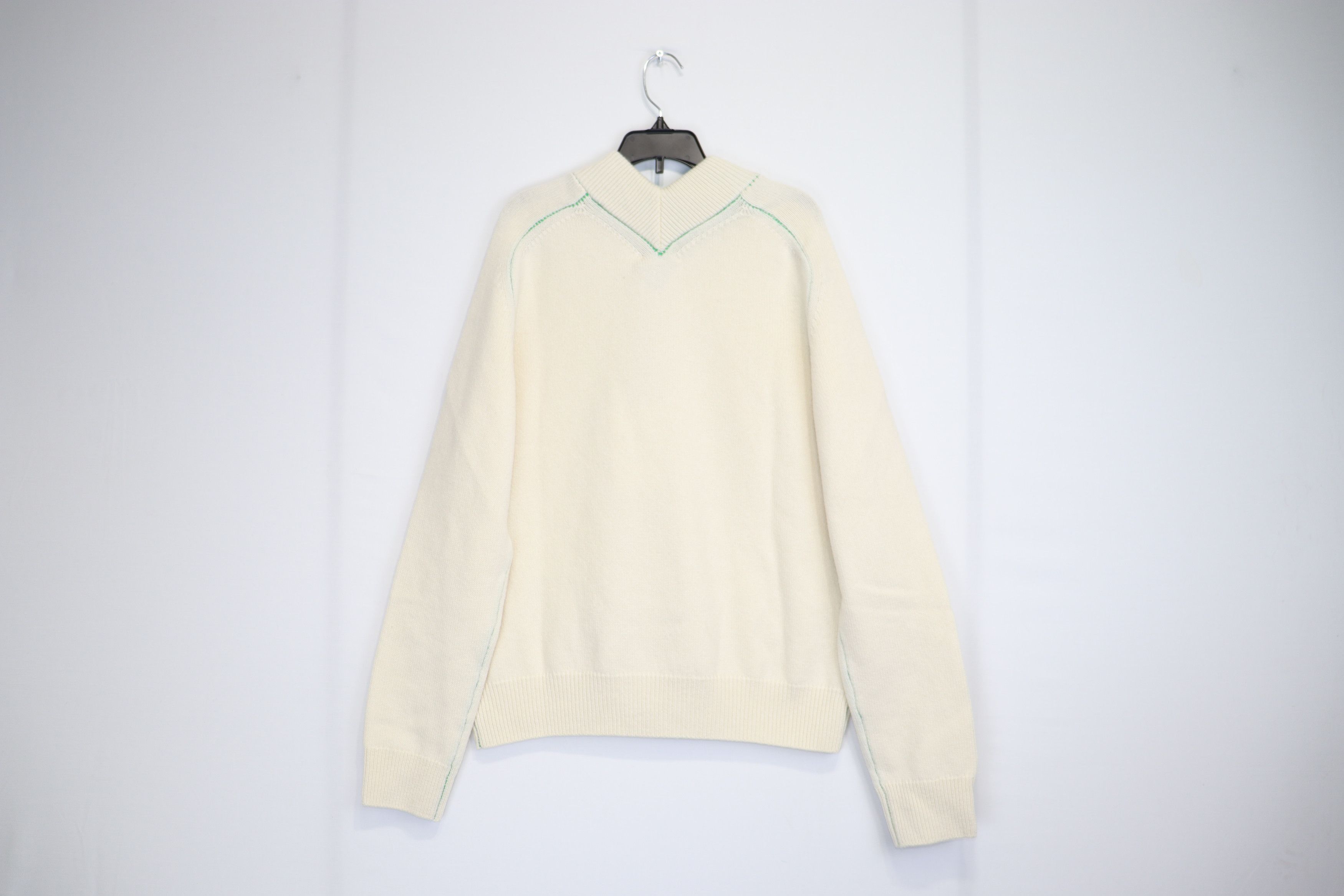 Bottega Veneta o1rshd1 Sweater Medium Weight Wool in Ivory Size L / US 10 / IT 46 - 6 Thumbnail