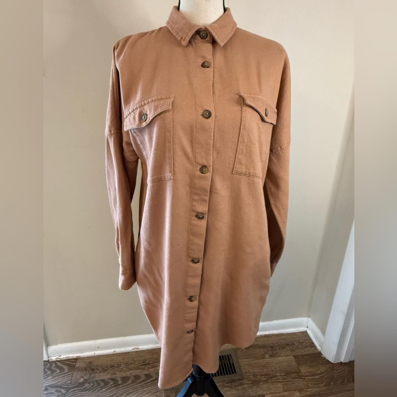 Other Spreadfashion The Drop brown cotton midi shirt dress SZ SM Size S / US 4 / IT 40 - 1 Thumbnail