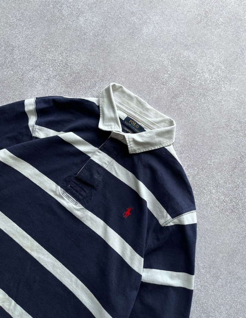 Polo Ralph Lauren × Vintage Vintage Polo Ralph Lauren Striped Rugby Shirt Y2K XL Size US XL / EU 56 / 4 - 2 Thumbnail