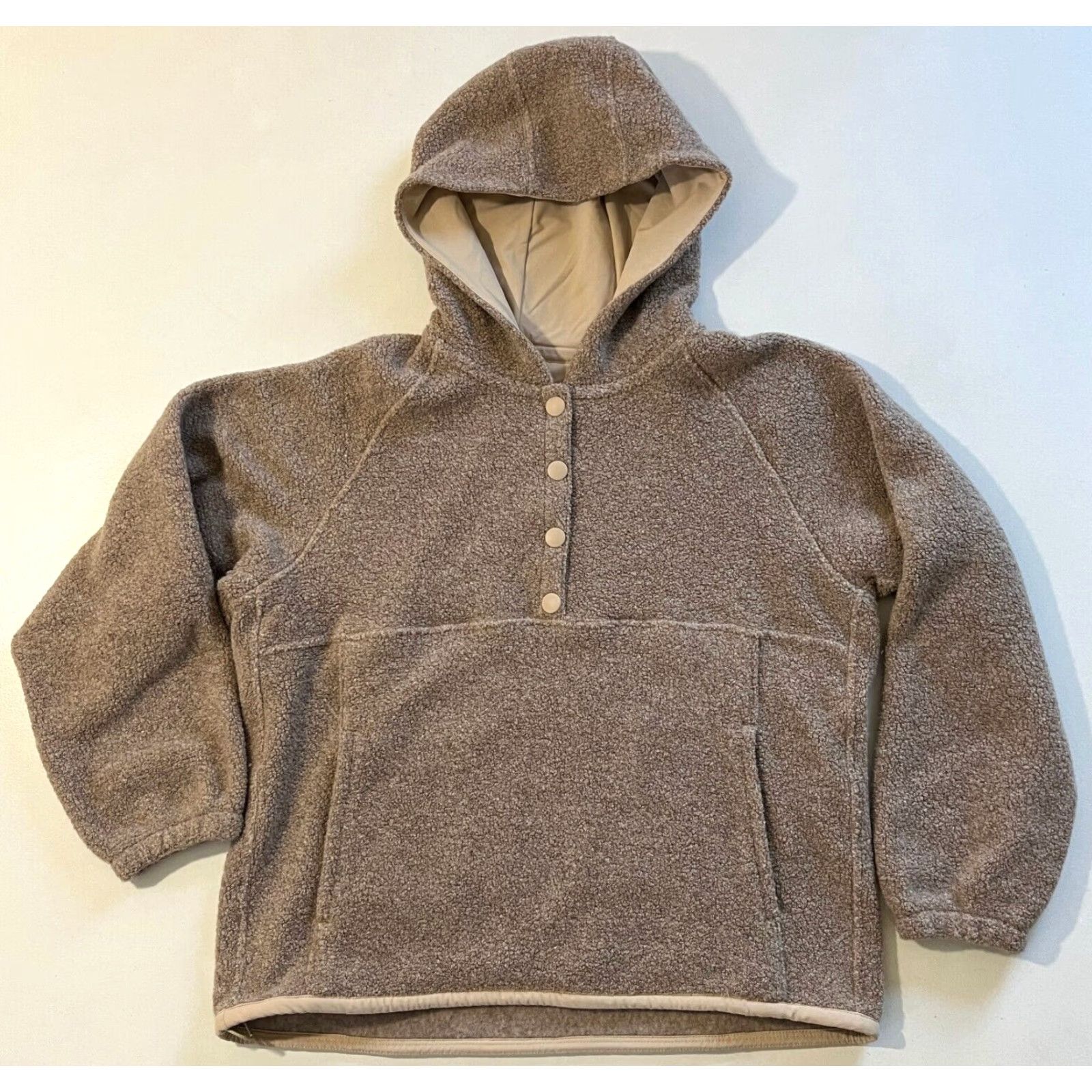 Outdoor Voices **Women’s Outdoor Voices Mega Fleece Snap Up Hoodie Beige Sz M** User: Women’s Outdoor Voices Mega Fleece Snap Up Hoodie Medium Beige Size M / US 6-8 / IT 42-44 - 4 Thumbnail