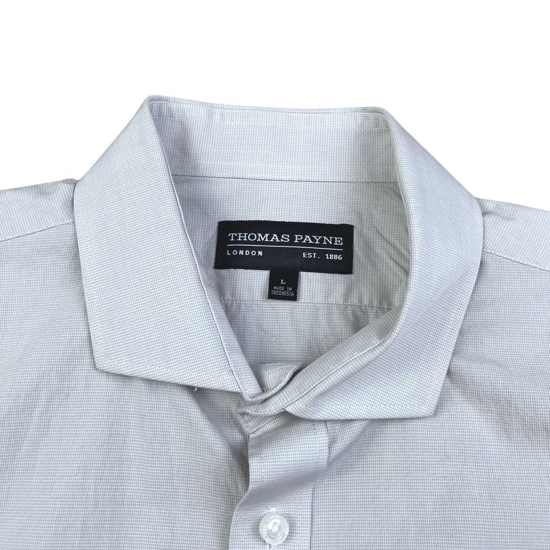 Other Thomas Payne London Button Down Mens LS Light Gray Large EUC Size US L / EU 52-54 / 3 - 4 Thumbnail