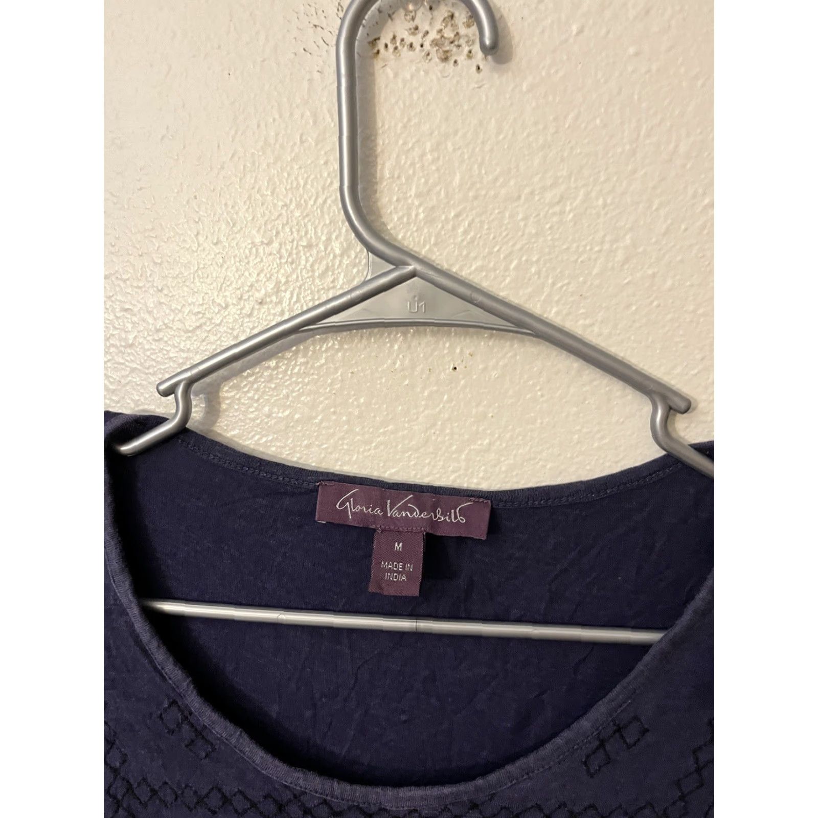 Gloria Vanderbilt Gloria Vanderbilt Blouse Round Neck Embroidered White Blue Women's M Cap Sleeve Shirt Regular Adults Womens Size M / US 6-8 / IT 42-44 - 2 Thumbnail