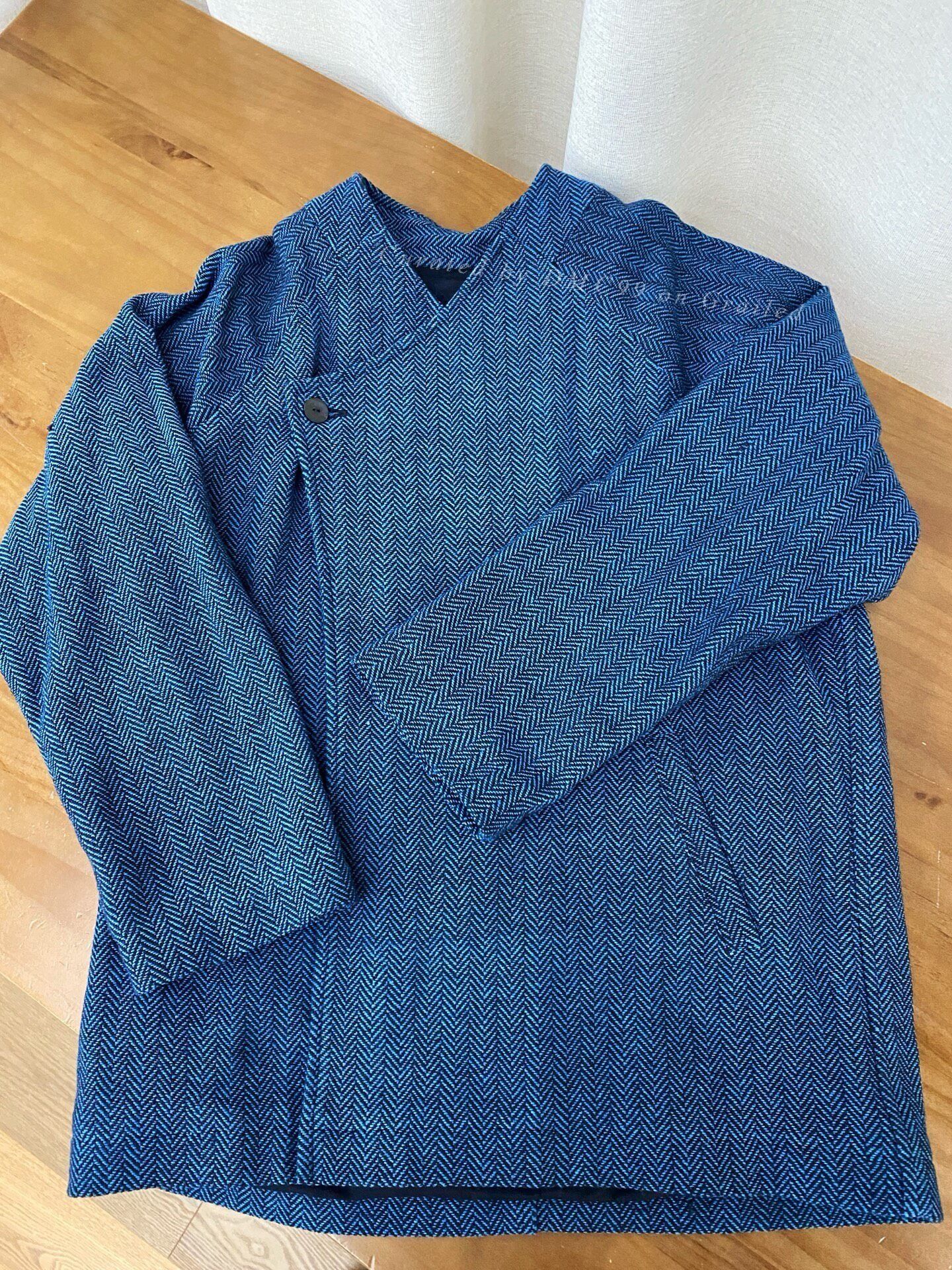 Other New Chinese Indigo Dyed Tussah Coat Size M / US 6-8 / IT 42-44 - 1 Thumbnail