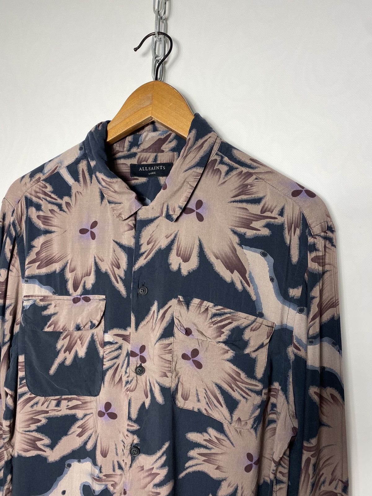 Allsaints Allsaints 100% Viscose Printed Shonto Ls Shirt Size US L / EU 52-54 / 3 - 2 Thumbnail