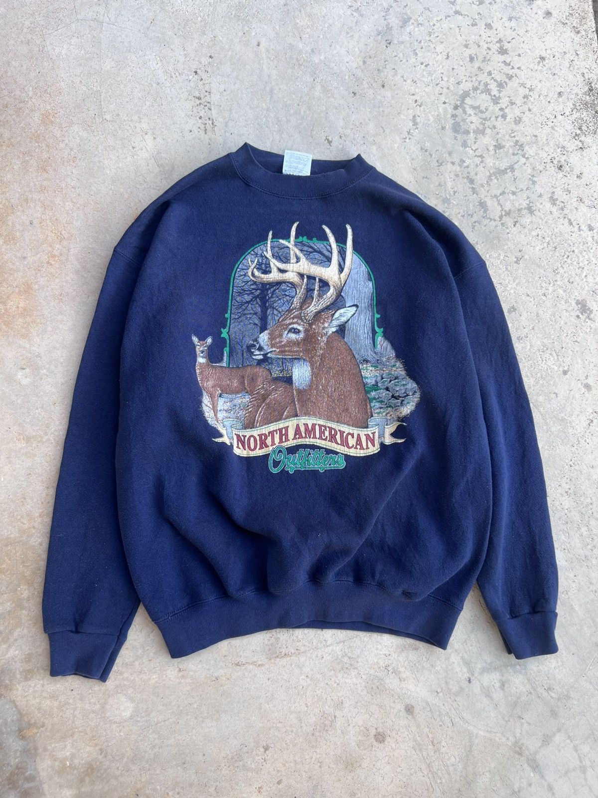 Tultex Vintage 90s Deer Sweatshirt Size US L / EU 52-54 / 3 - 1 Thumbnail