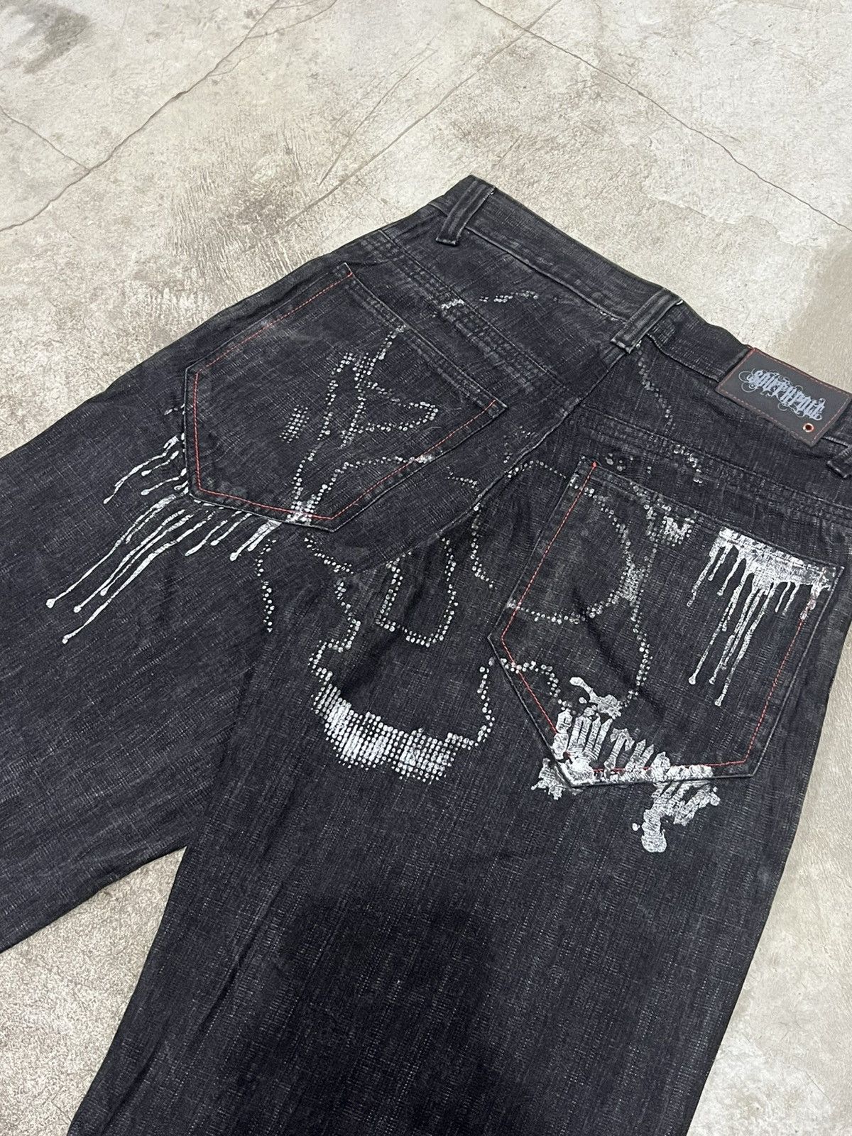 Very Rare Vintage Southpole Big Skull Denim Jorts