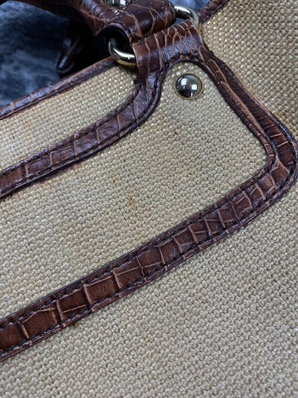 Celine Celine Linen Handbag Women Beige Size ONE SIZE - 13 Thumbnail